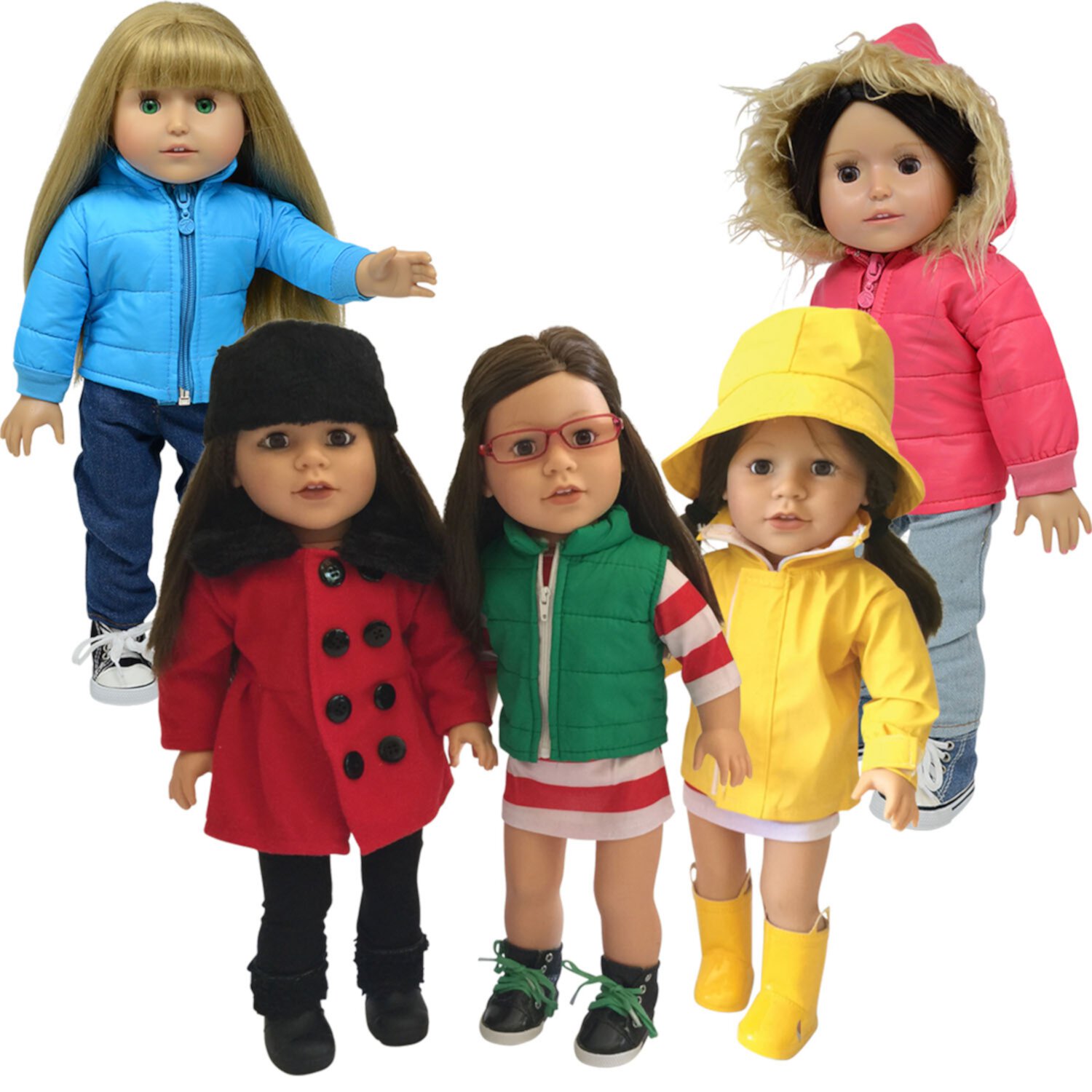 18 Inch Doll Clothes for American Girl Doll Clothing - 5 Doll Winter Coats Fits 18" Dolls The New York Doll Collection