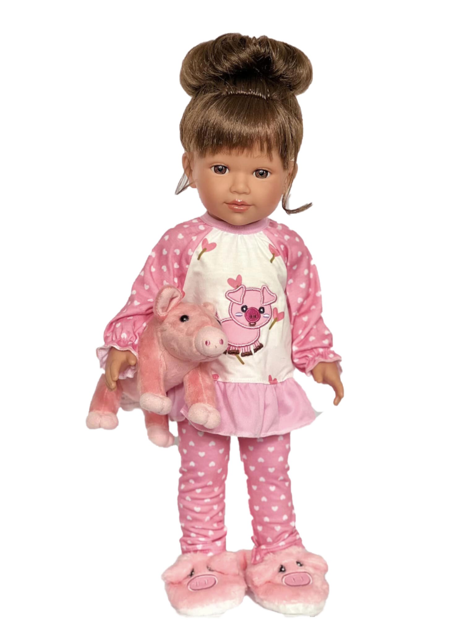 18 Inch Doll Clothes- Pink Piggy Pjs with Slippers and Mini Piglet Fits  18 Inch Girl Dolls My Brittany's