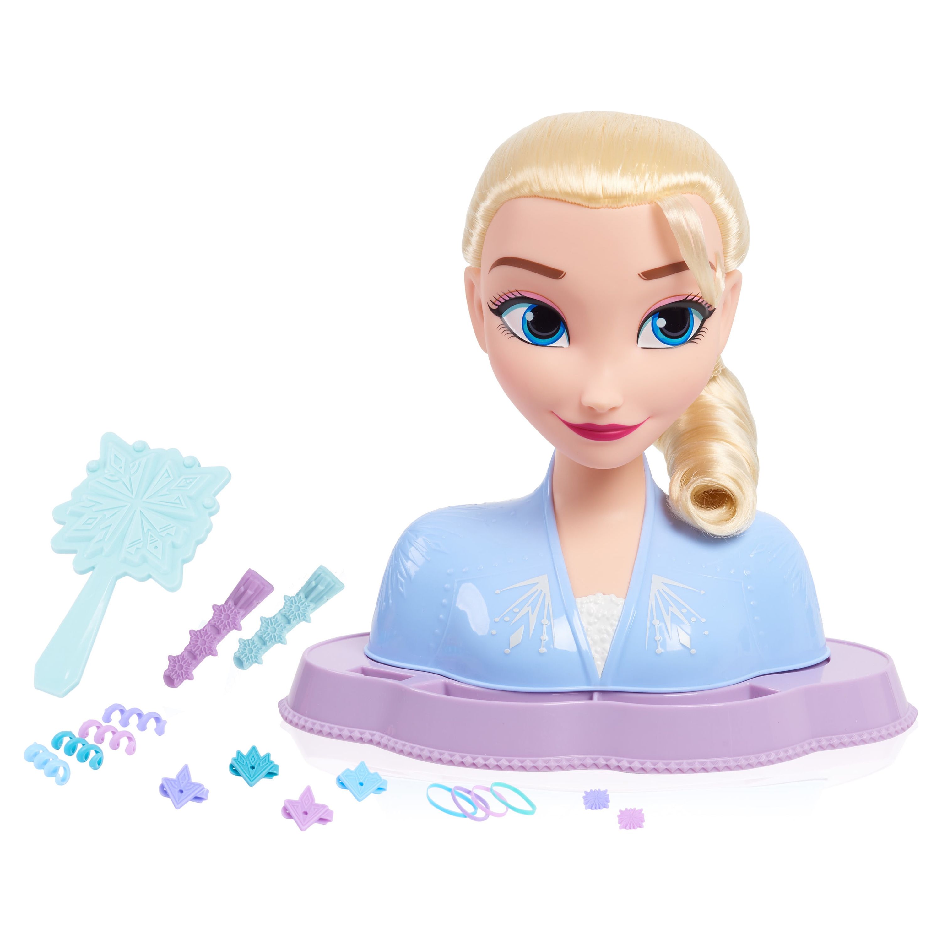 Disney Frozen Elsa Styling Head, Blonde Hair, 14 Piece Pretend Play Set, Wear and Share Accessories, Officially Licensed Kids Toys for Ages 3 Up, Gifts and Presents Disney Frozen