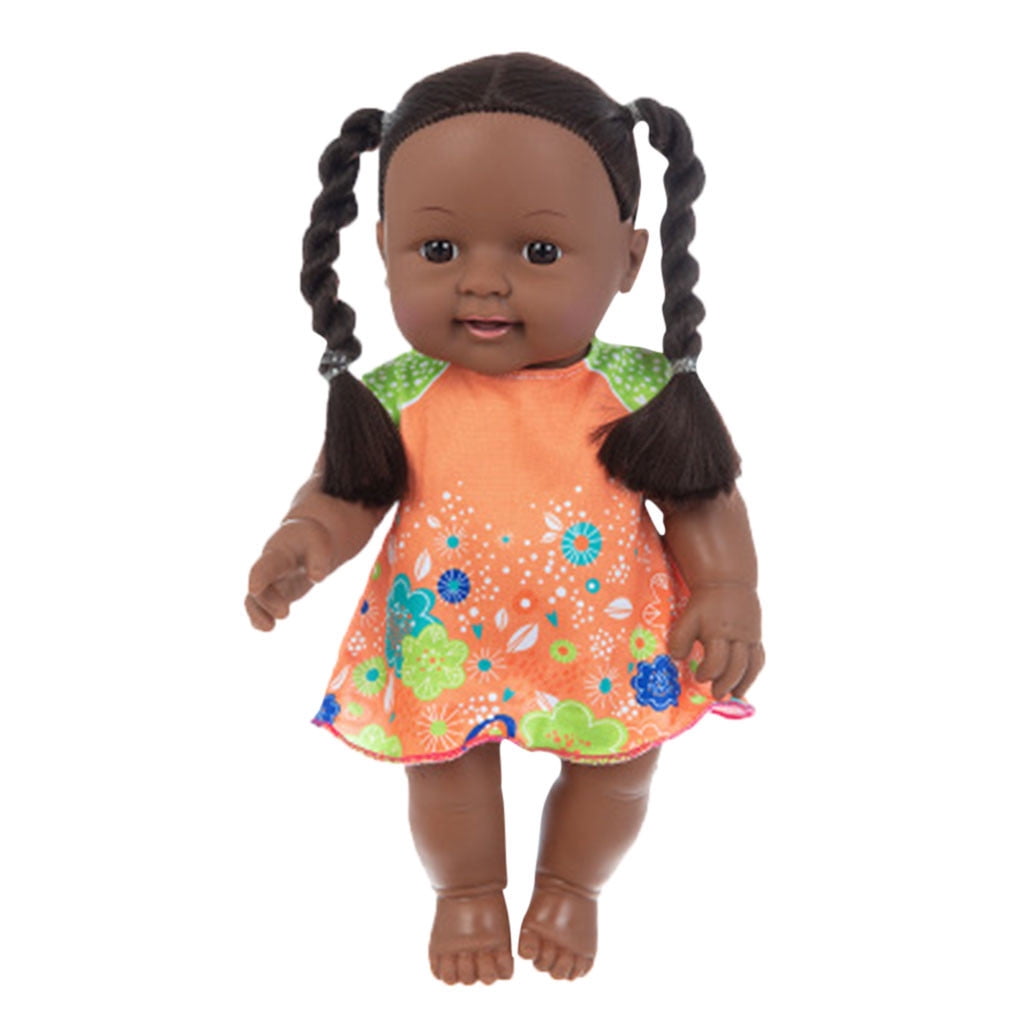 HUMJUSE 12" Black Baby Doll, Cute Black Dolls for Girls 1 2 3 4 5 Years Old, 12-Inch Realistic Reborn Baby Doll for Toddler 1-3, Small Baby Doll Toy for Birthday Gift HUMJUSE