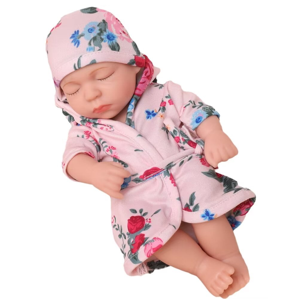 A-Waroom Realistic Newborn Baby Dolls,MINI Real Life Sleeping Baby Dolls, 7 Inch Soft Reborn Baby Dolls Full Body Silicone, Lifelike Reborn Dolls A-Waroom