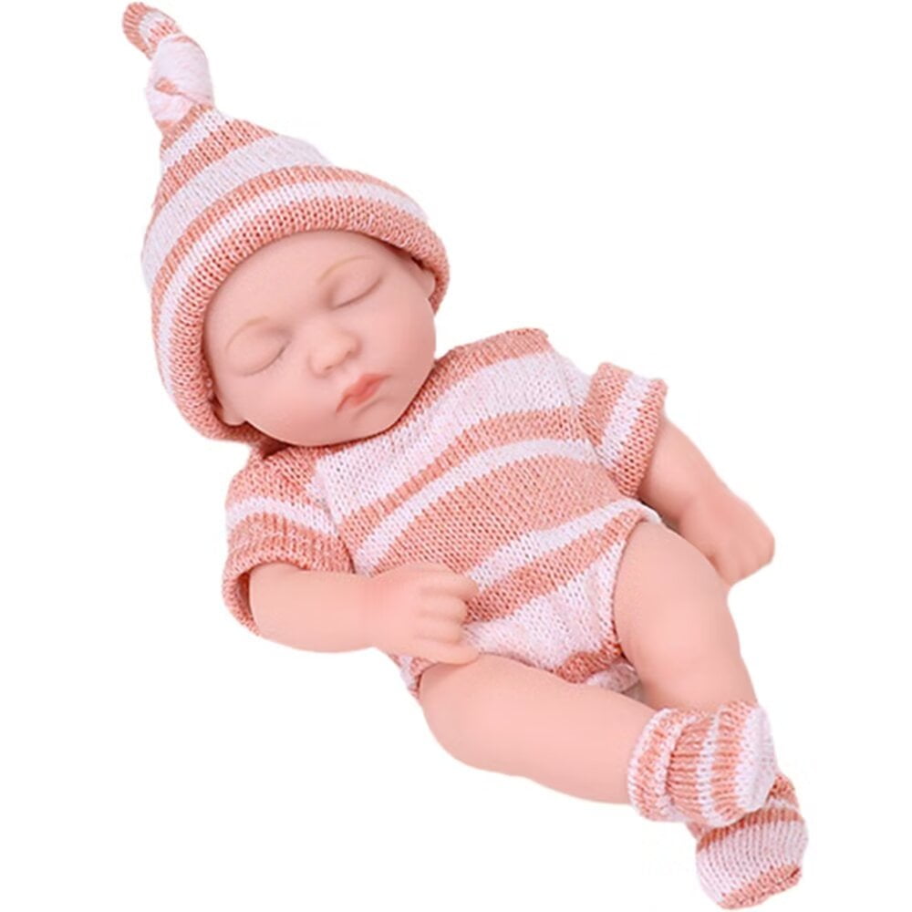 A-Waroom Realistic Newborn Baby Dolls,MINI Real Life Sleeping Baby Dolls, 7 Inch Soft Reborn Baby Dolls Full Body Silicone, Lifelike Reborn Dolls A-Waroom