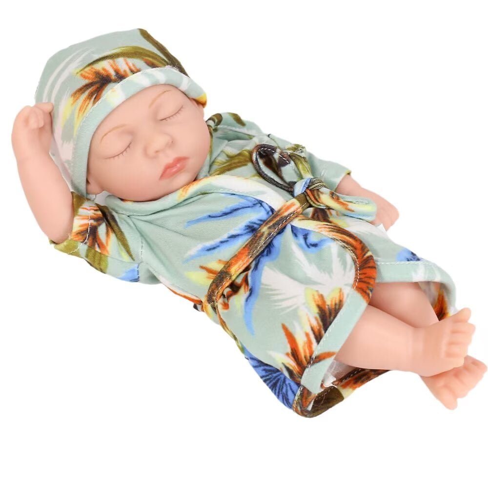 A-Waroom Realistic Newborn Baby Dolls,MINI Real Life Sleeping Baby Dolls, 7 Inch Soft Reborn Baby Dolls Full Body Silicone, Lifelike Reborn Dolls A-Waroom