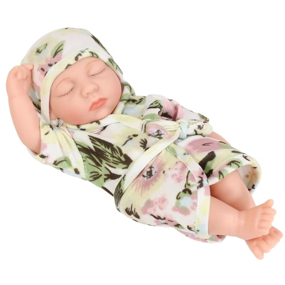 A-Waroom Realistic Newborn Baby Dolls,MINI Real Life Sleeping Baby Dolls, 7 Inch Soft Reborn Baby Dolls Full Body Silicone, Lifelike Reborn Dolls A-Waroom