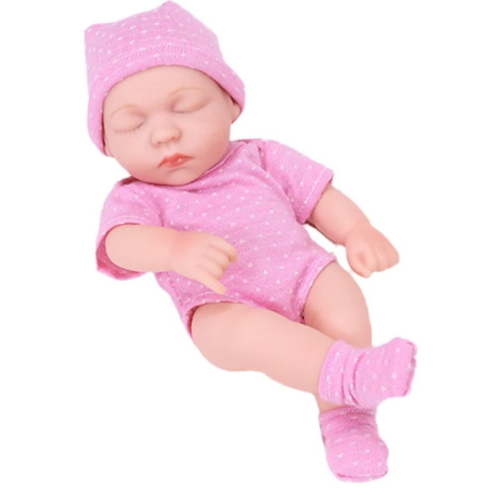 A-Waroom Realistic Newborn Baby Dolls,MINI Real Life Sleeping Baby Dolls, 7 Inch Soft Reborn Baby Dolls Full Body Silicone, Lifelike Reborn Dolls A-Waroom