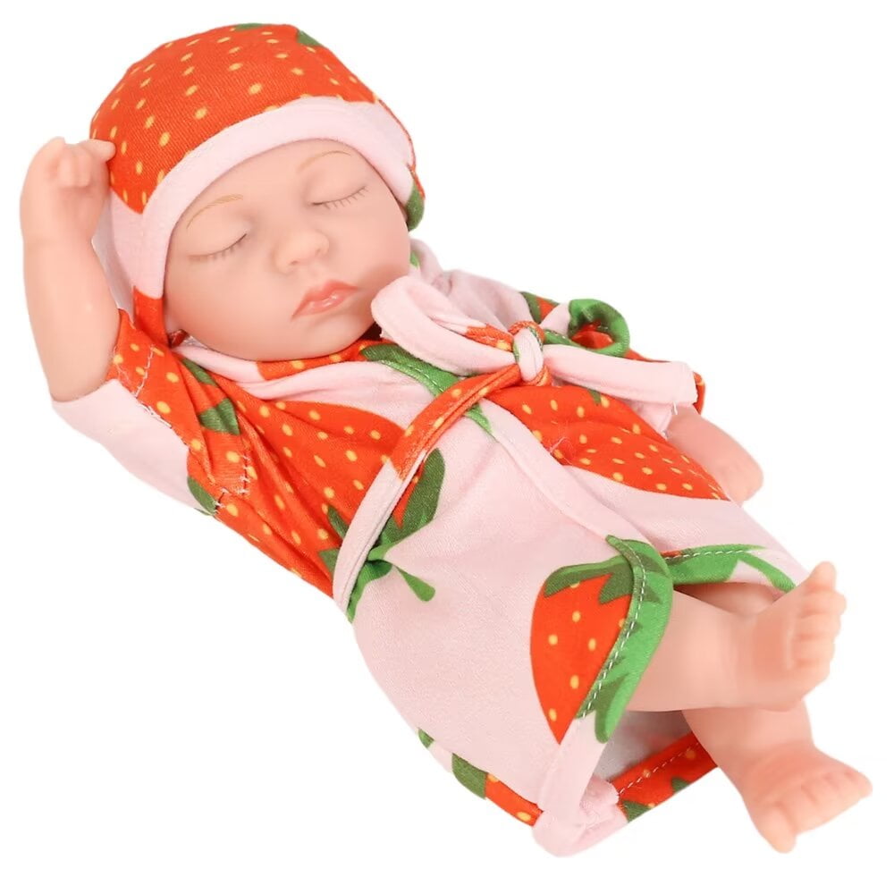 A-Waroom Realistic Newborn Baby Dolls,MINI Real Life Sleeping Baby Dolls, 7 Inch Soft Reborn Baby Dolls Full Body Silicone, Lifelike Reborn Dolls A-Waroom