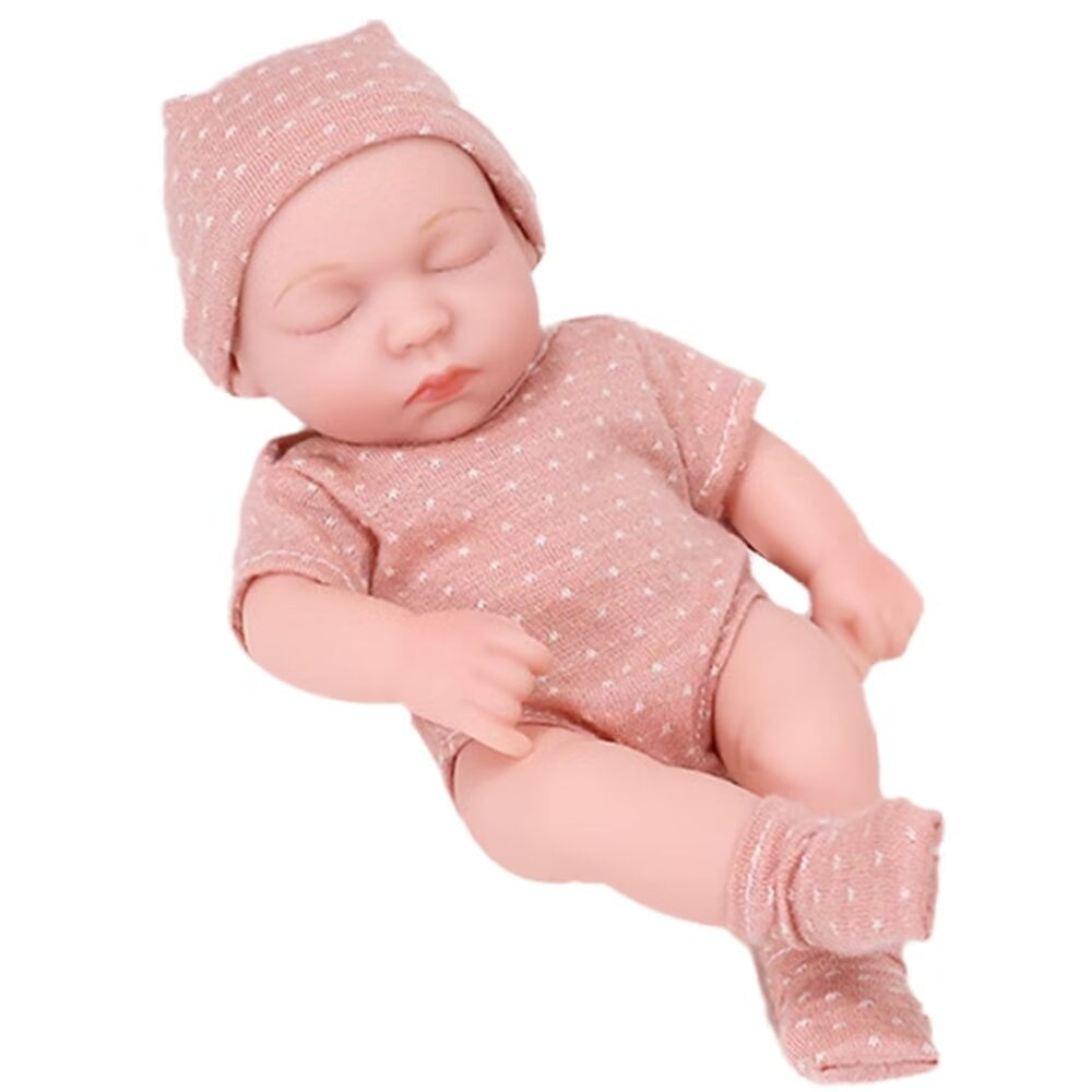 A-Waroom Realistic Newborn Baby Dolls,MINI Real Life Sleeping Baby Dolls, 7 Inch Soft Reborn Baby Dolls Full Body Silicone, Lifelike Reborn Dolls A-Waroom