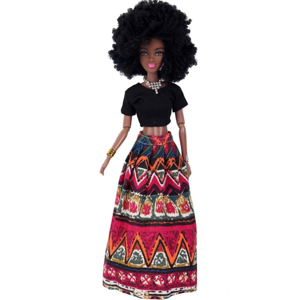 A-Waroom 12 inch Cute African Black Dolls Girls for Kids Aged 2+ A-Waroom