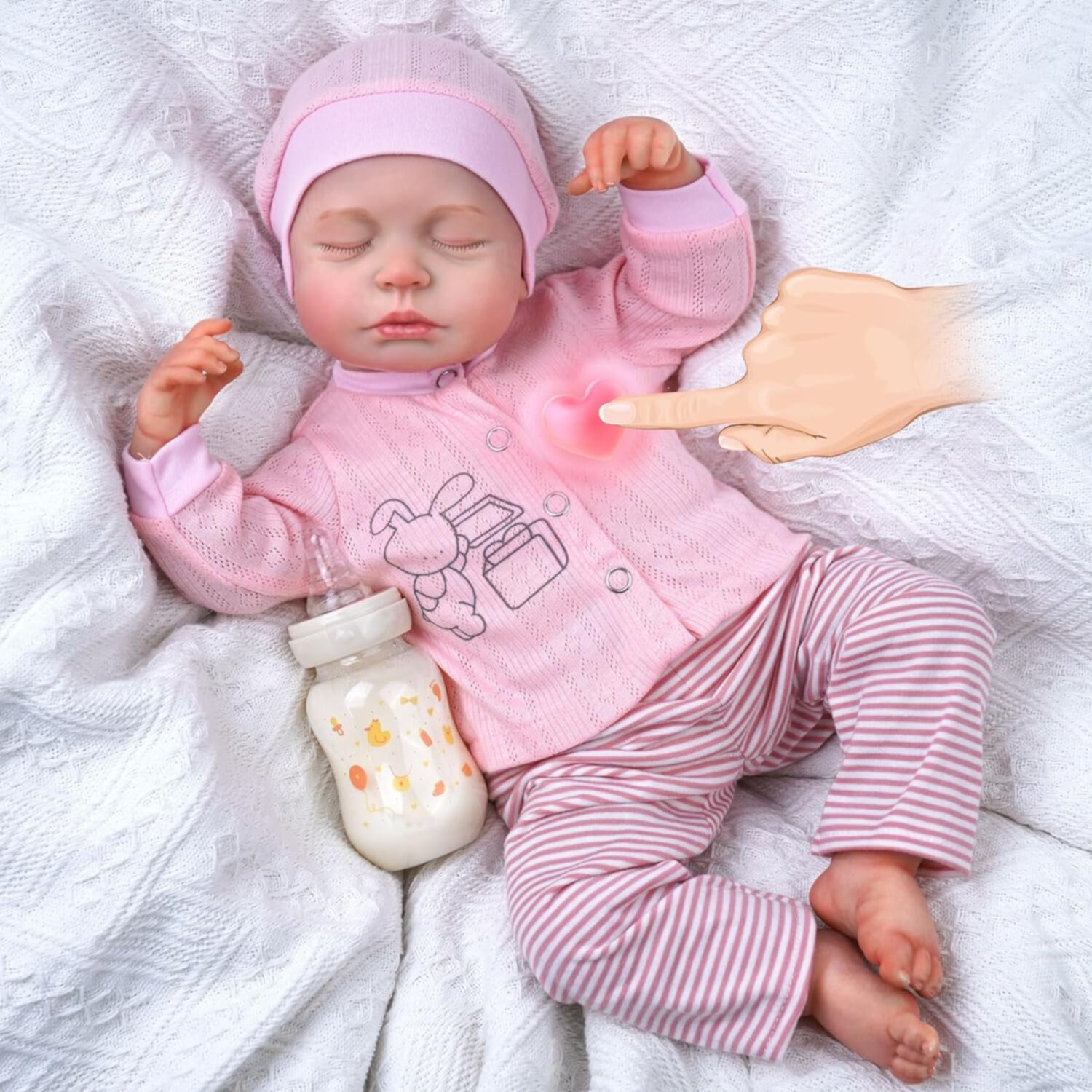 17 Inch Lifelike Reborn Baby Dolls with Bassinet Baby Dolls with Accessories Gift Box Rsgdolls