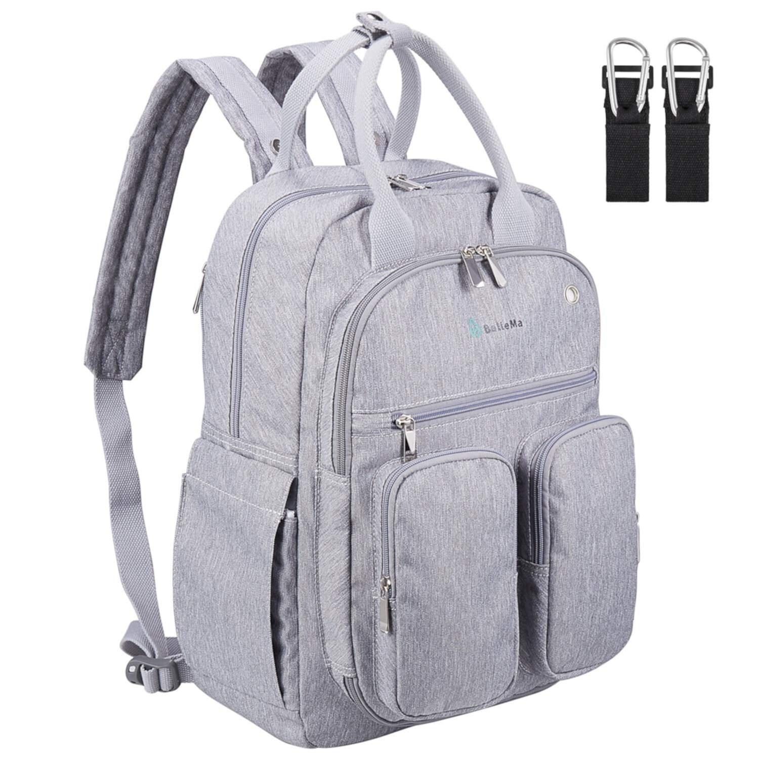 bellema backpack for diapers, breast pumps, bottles and more, dark gray BelleMa