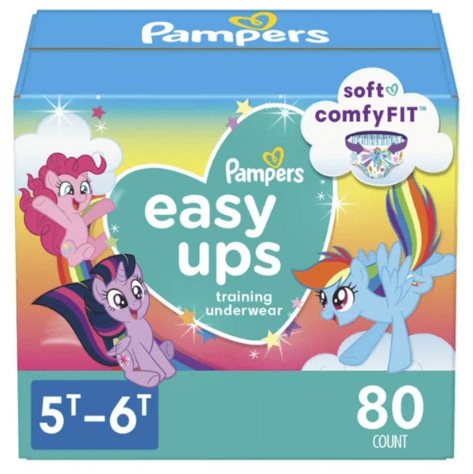 Pampers Easy Ups Training Underwear Girls; Size 7 5T-6T; 52 Count Pampers