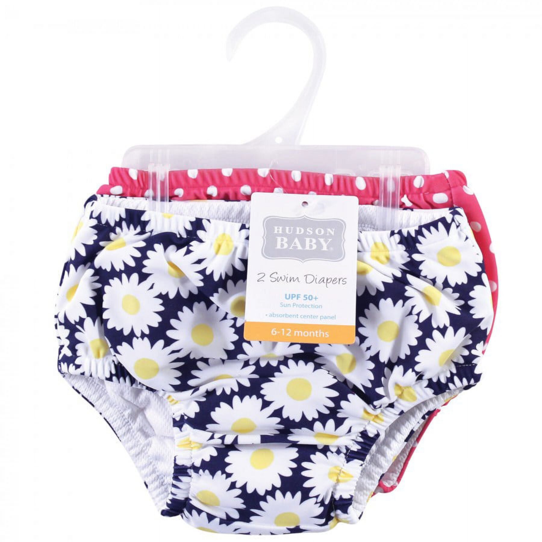 Hudson Baby Infant and Toddler Girl Swim Diapers, Daisy, 0-6 Months Hudson Baby