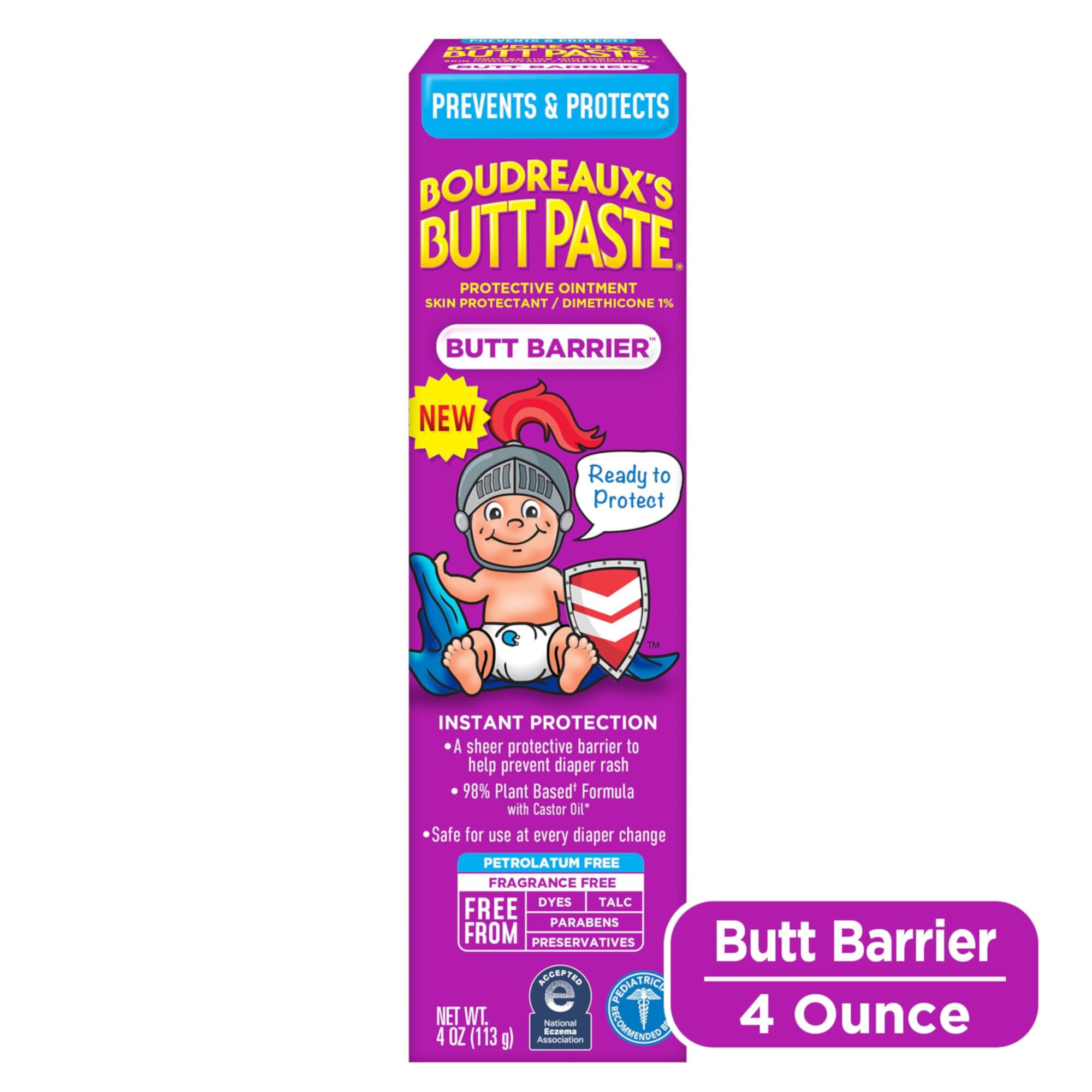 (2 pack) Boudreaux's Butt Paste Butt Barrier Diaper Rash Prevention Cream, Ointment for Infant, 4 oz Boudreaux's Butt Paste