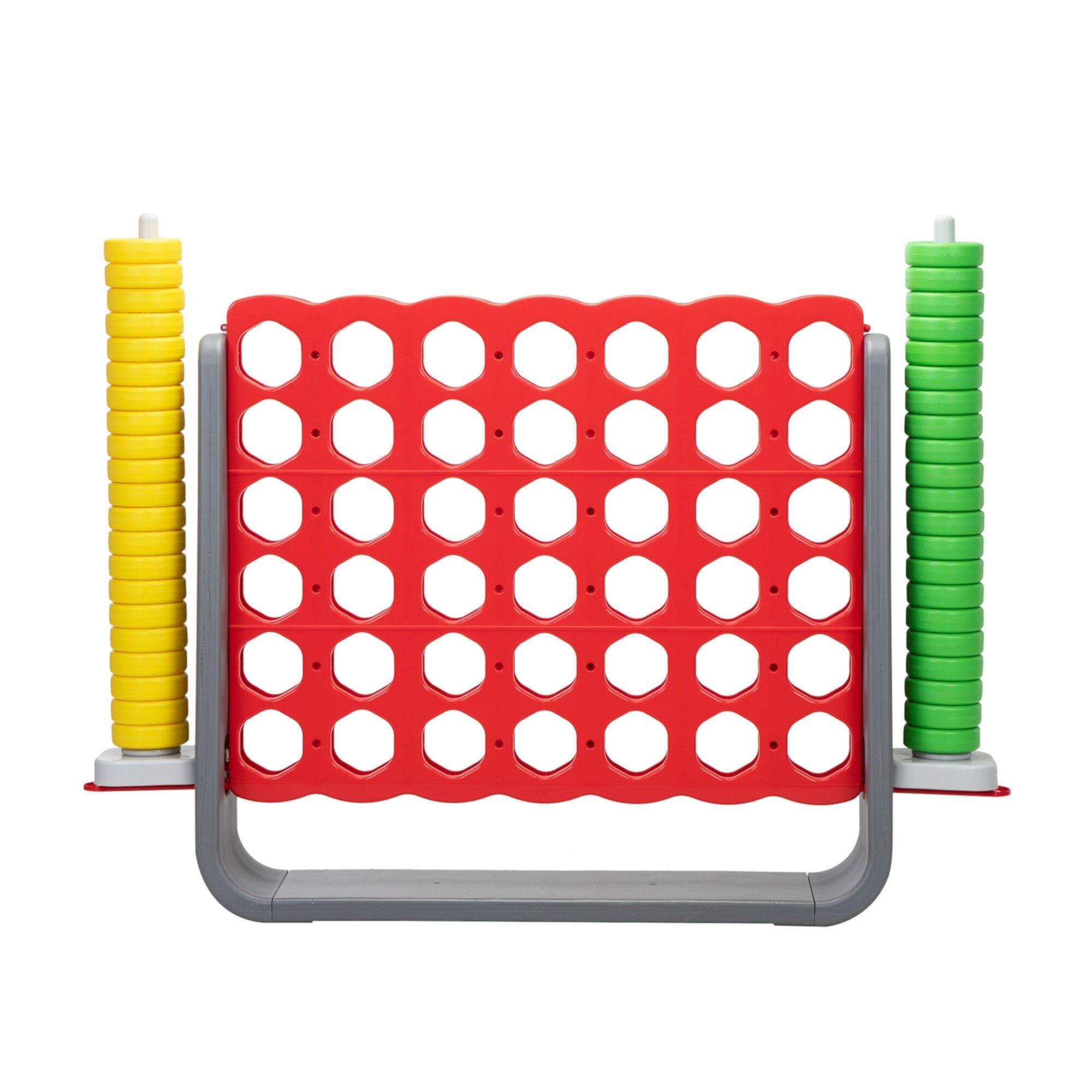 Jumbo 4-to-Score Game Set;  Giant Connect 4 with 42 Rings;  Indoor Outdoor Game Set for Kids and Adults Yipper! Toys