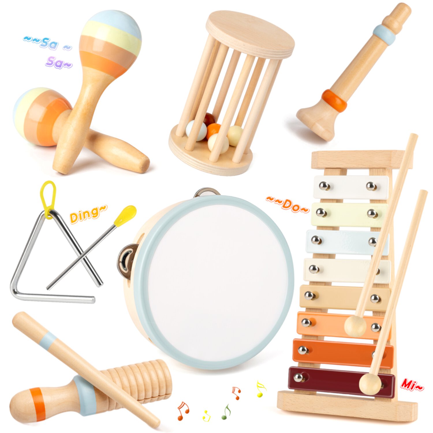 UUSUOO Montessori Toys for 1 Year Old, Baby Musical Instruments 6 Months-12 Months,Musical Toys for Toddlers 1-3 with Boho Xylophone/Drum,Christmas Birthday Gifts for One Year Old Boy Girl UUSUOO