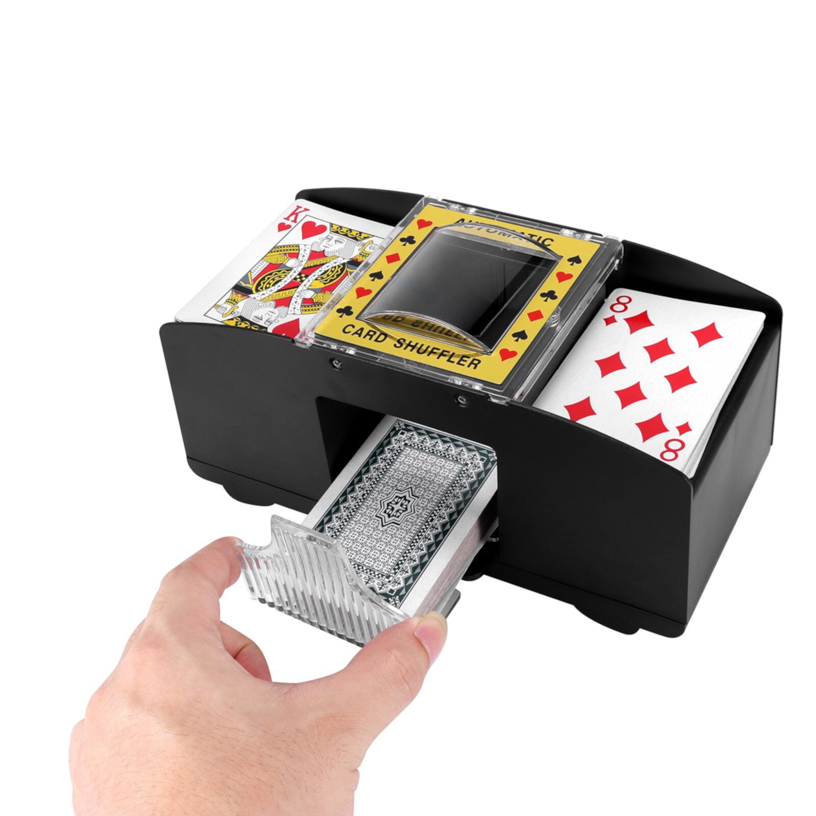 Automatic Card Shuffler Machine 2 Deck, Electronic Casino Poker Card Shuffling, Battery Operated NGOFOEN