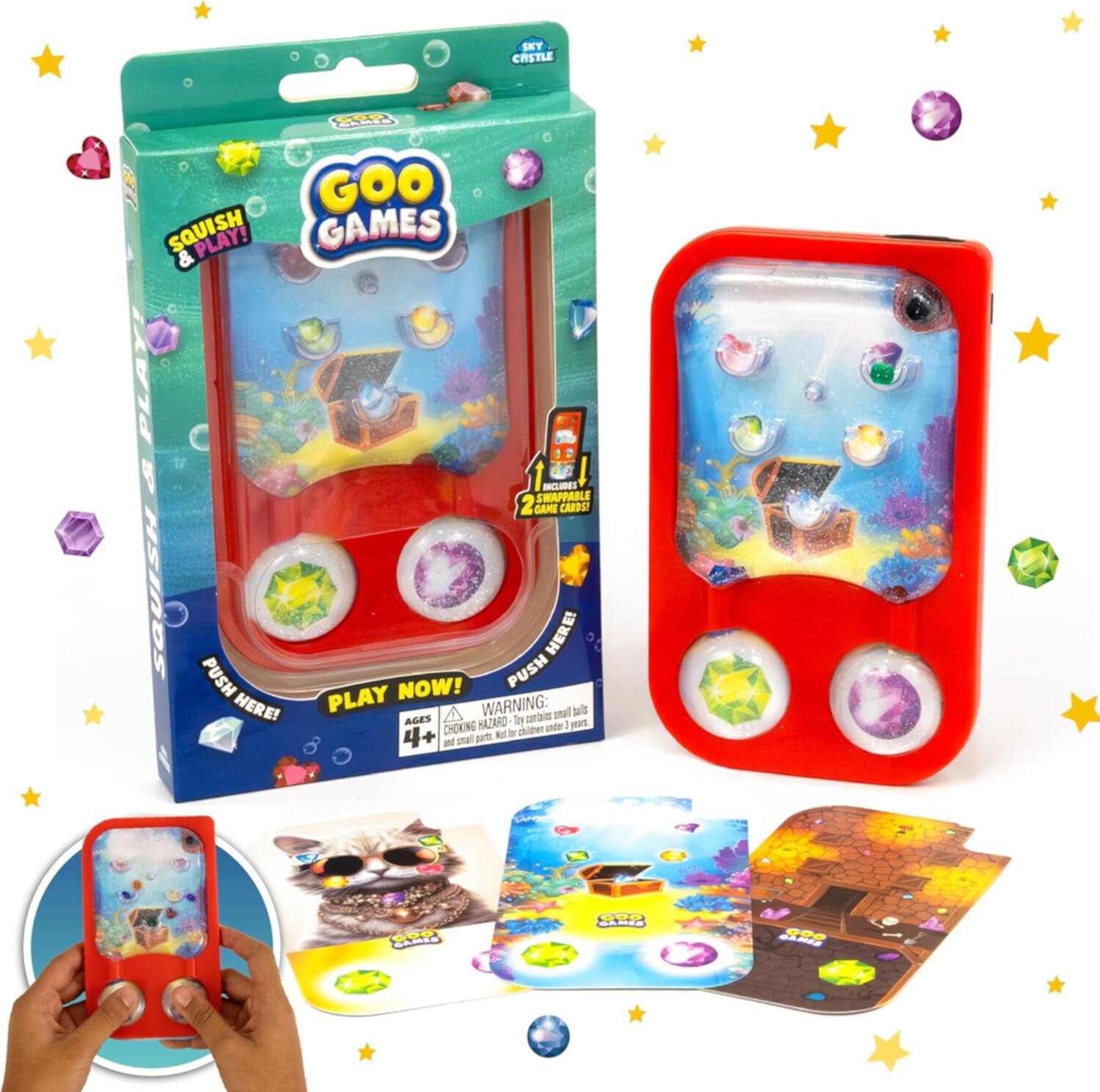 GooGames Hand-Held Water Games | Sensory Fidget Game | Non-Toxic, Refillable | Gems GooGames