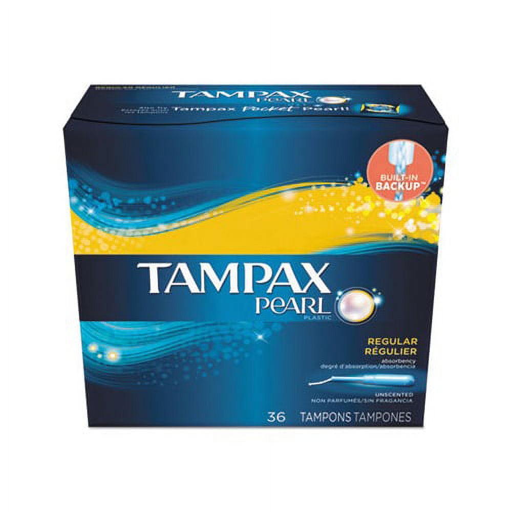 Pearl Tampons Regular, 36/Box, 12 Box/Carton Tampax