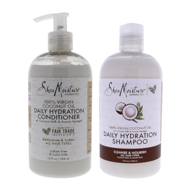 Shea Moisture 100 Percent Virgin Coconut Oil Daily Hydration Kit 13oz Shampoo, 13oz Conditioner 2 Pc Kit SheaMoisture