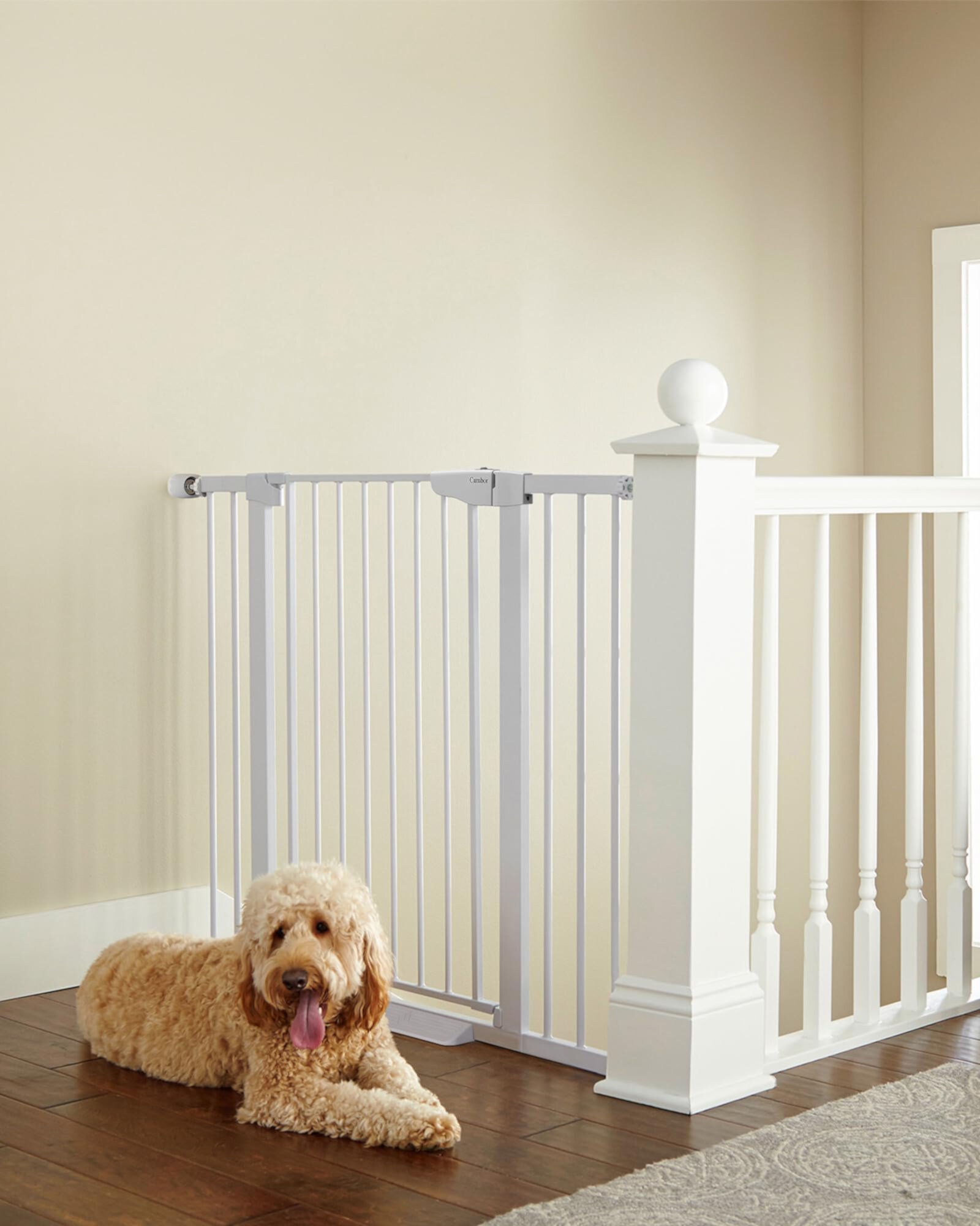 Cumbor 36" Extra Tall Baby Gate for Dogs and Kids w Wide 2-Way Door 29.7"- 46" W Cumbor