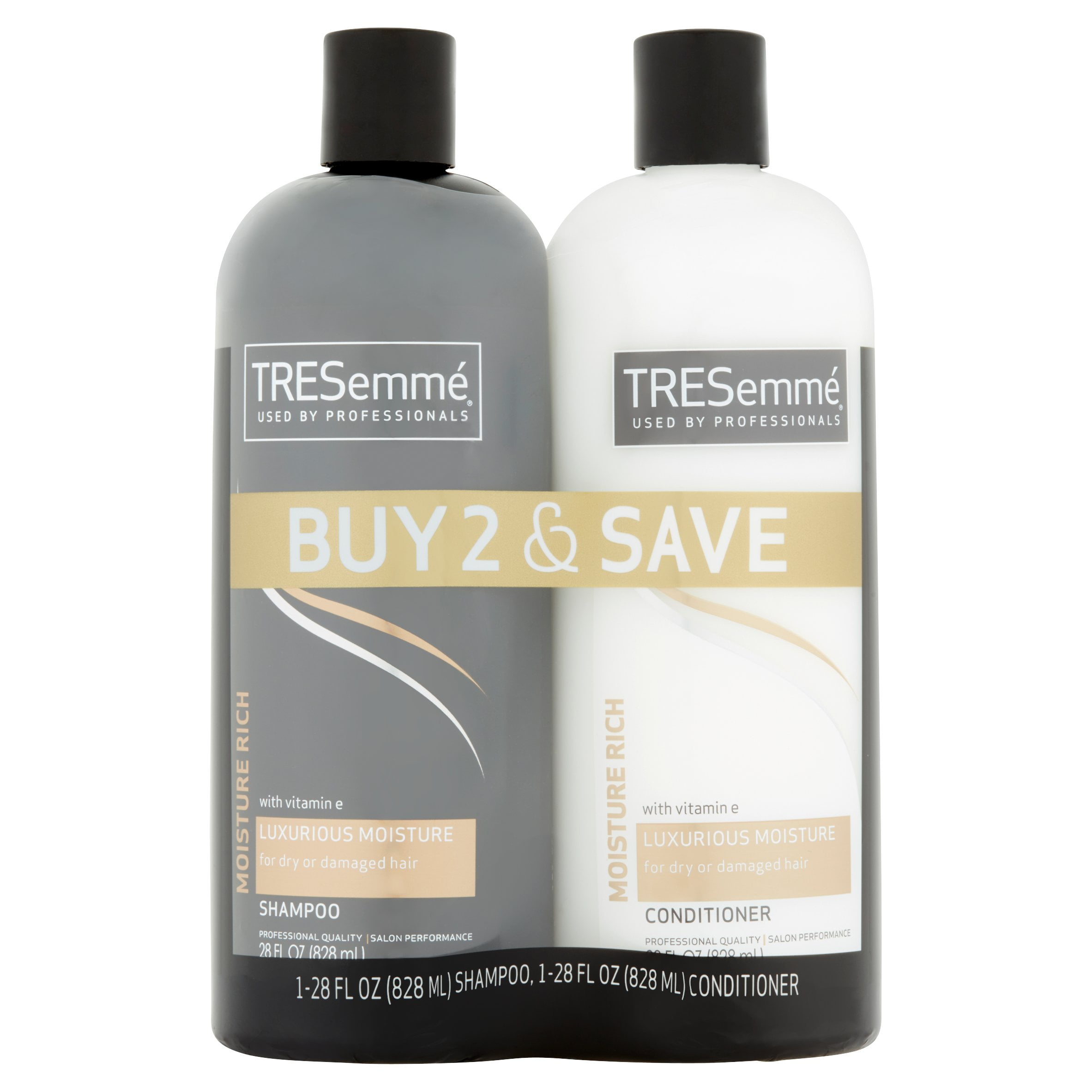 TRESemme Shampoo and Conditioner for Complete and Balanced Hair Moisture Rich for Dry Hair with Vitamin E 28 oz 2 ct Tresemme