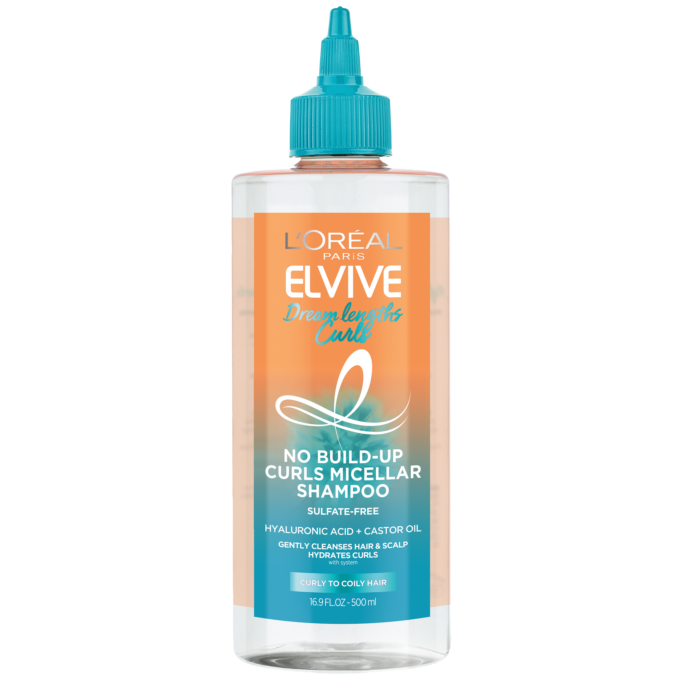 L'Oreal Paris Elvive Dream Lengths Curls No Build up Micellar Shampoo, for Curly Hair, 16.9 fl oz L'Oréal Paris