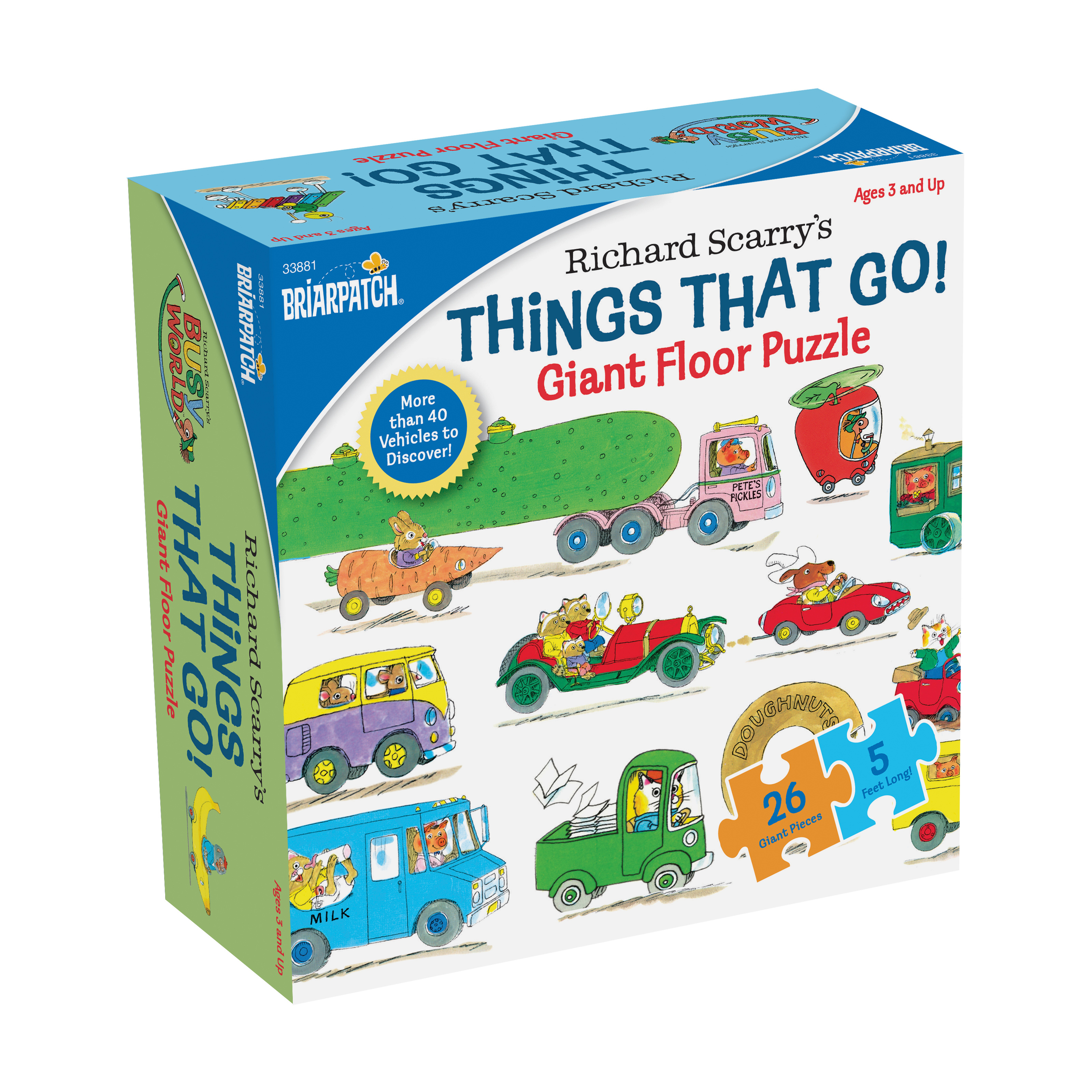 Briarpatch Richard Scarry's Things That Go! Giant Floor Puzzle: 26 Pcs University Games