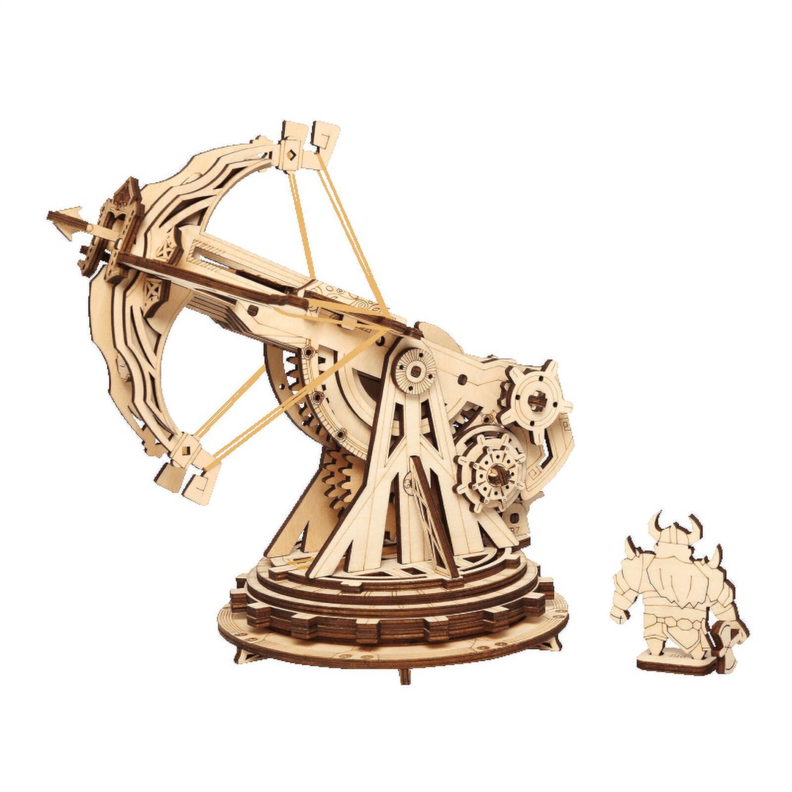 ROKR 3D Wooden Puzzle 158 Pieces Diy Model Toys Medieval Wheeled Cannon Brain Teaser Gift for Kids ROKR