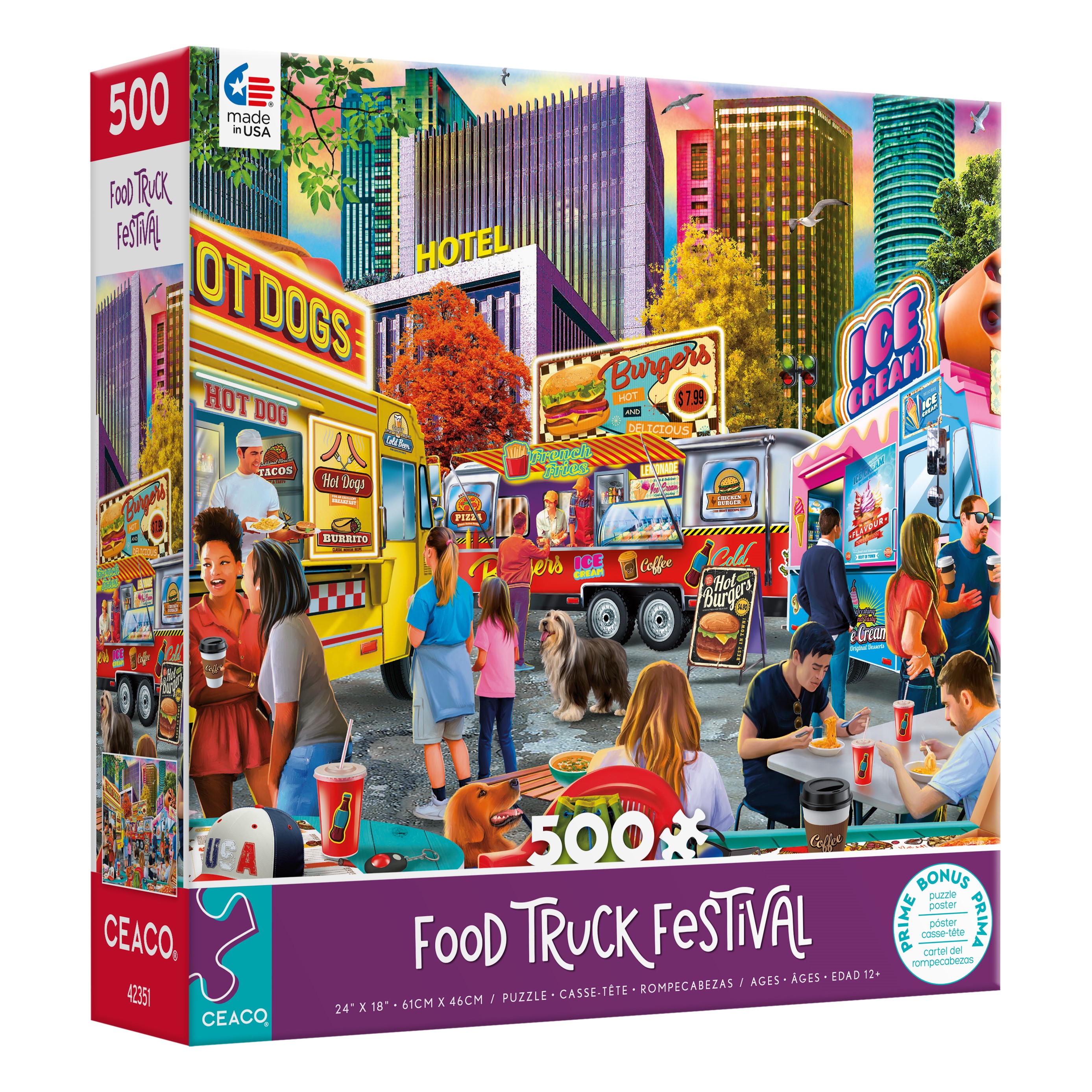 Ceaco Food Truck Festival (PD Moreno) Nina Seven 500 Piece Interlocking Jigsaw Puzzle Ceaco