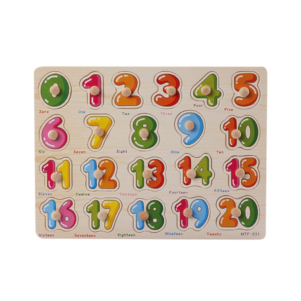 SDJMa Wooden Peg Puzzles for Toddlers Ages 1-5, Alphabet Number Shape Puzzles Preschool Educational Pegged Board for Kids Boys and Girls 1 2 3 4 5 Years Old SDJMA