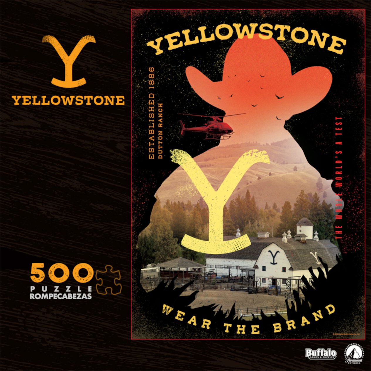 Buffalo Games Yellowstone Wear the Brand 500-Piece Interlocking Jigsaw Puzzle for Adults Ages 14+ Buffalo Games