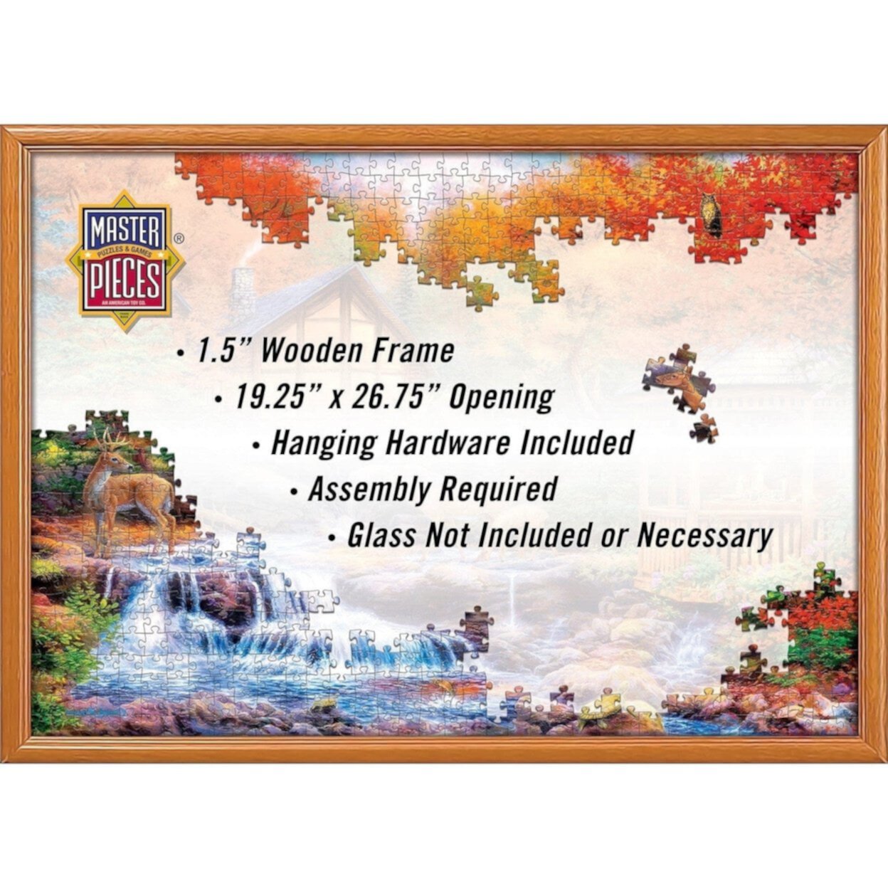 Wood Jigsaw Puzzle Frame 19.25x26.75 Natural Wood for 1000 Piece Puzzles MasterPieces