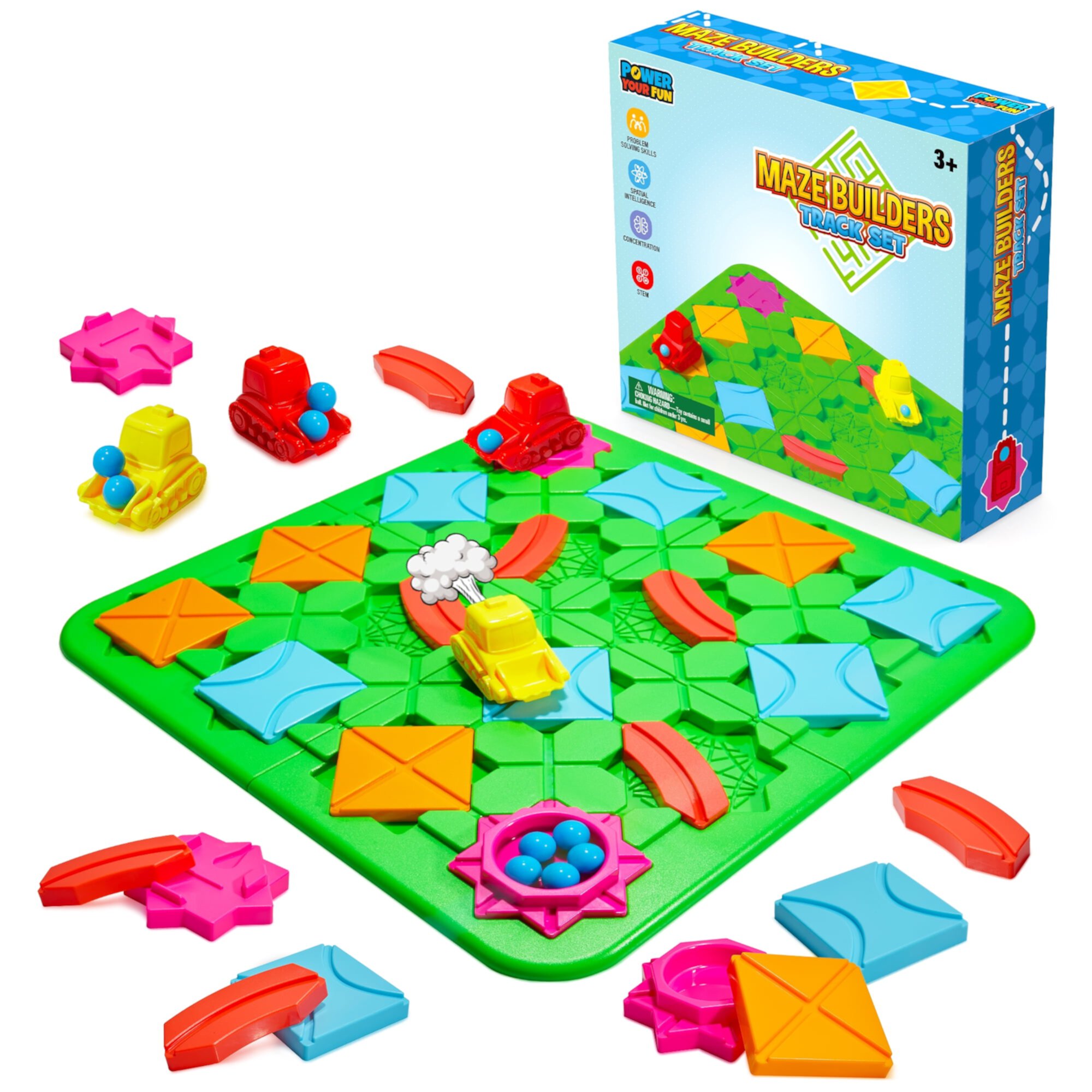 Power Your Fun Children Puzzle Maze Building STEM Small Track Toy Set for Kids Ages 3+ USA Toyz