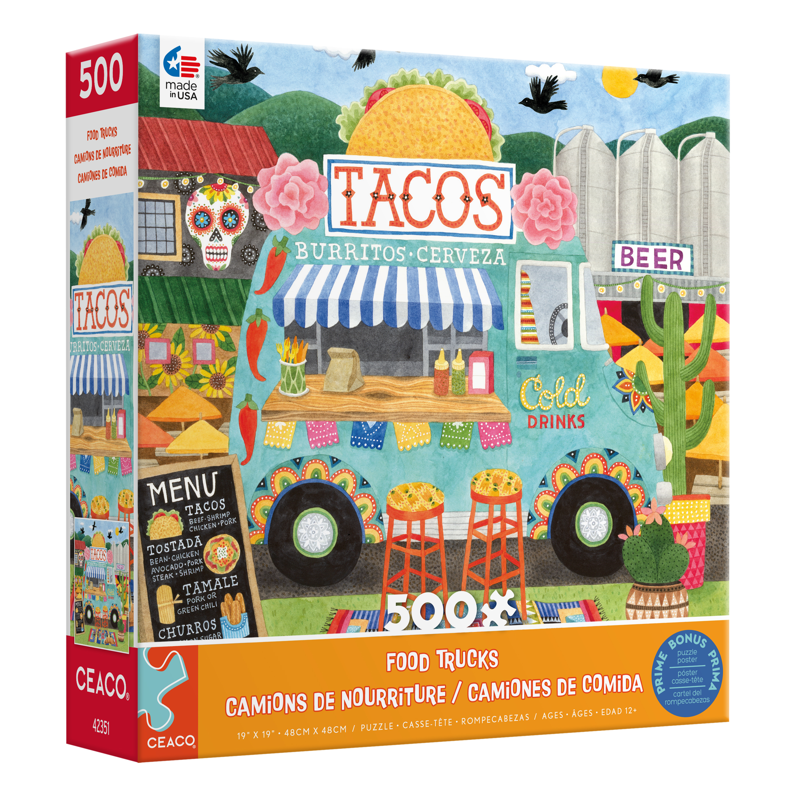 Ceaco Taco Truck Peggy Davis 500 Piece Interlocking Jigsaw Puzzle Ceaco