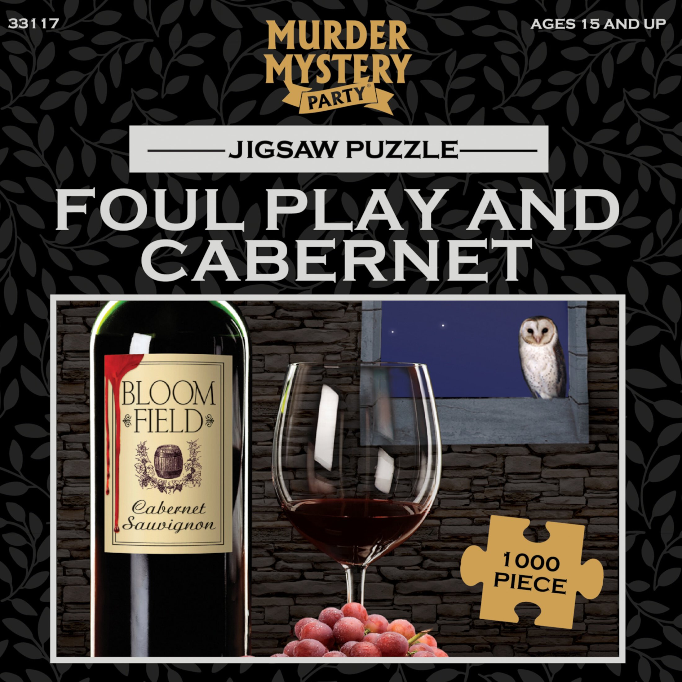 Murder Mystery Party | Classic Mystery Jigsaw Puzzle, Foul Play & Cabernet, 1,000 Piece Jigsaw Puzzle University Games