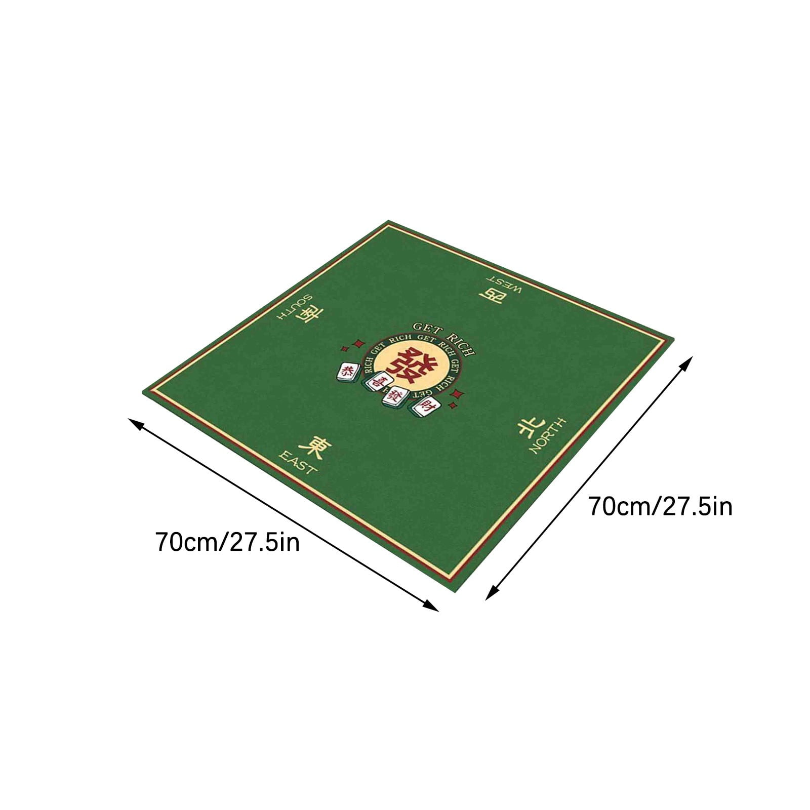 SDJMa Mahjong Mat, Anti Slip and Noise Reduction Mahjongg Table Mat, Mahjong Accessories Tablecloth, Game Poker Domino Game Game Mat for Card, Board and Tile Games (Dark Green 70cm) SDJMA