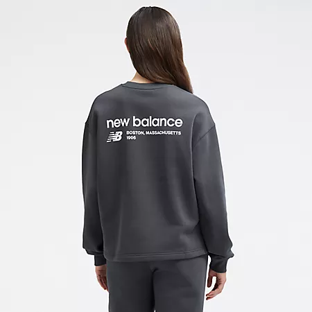 Linear Heritage Brushed Back Fleece Crewneck New Balance