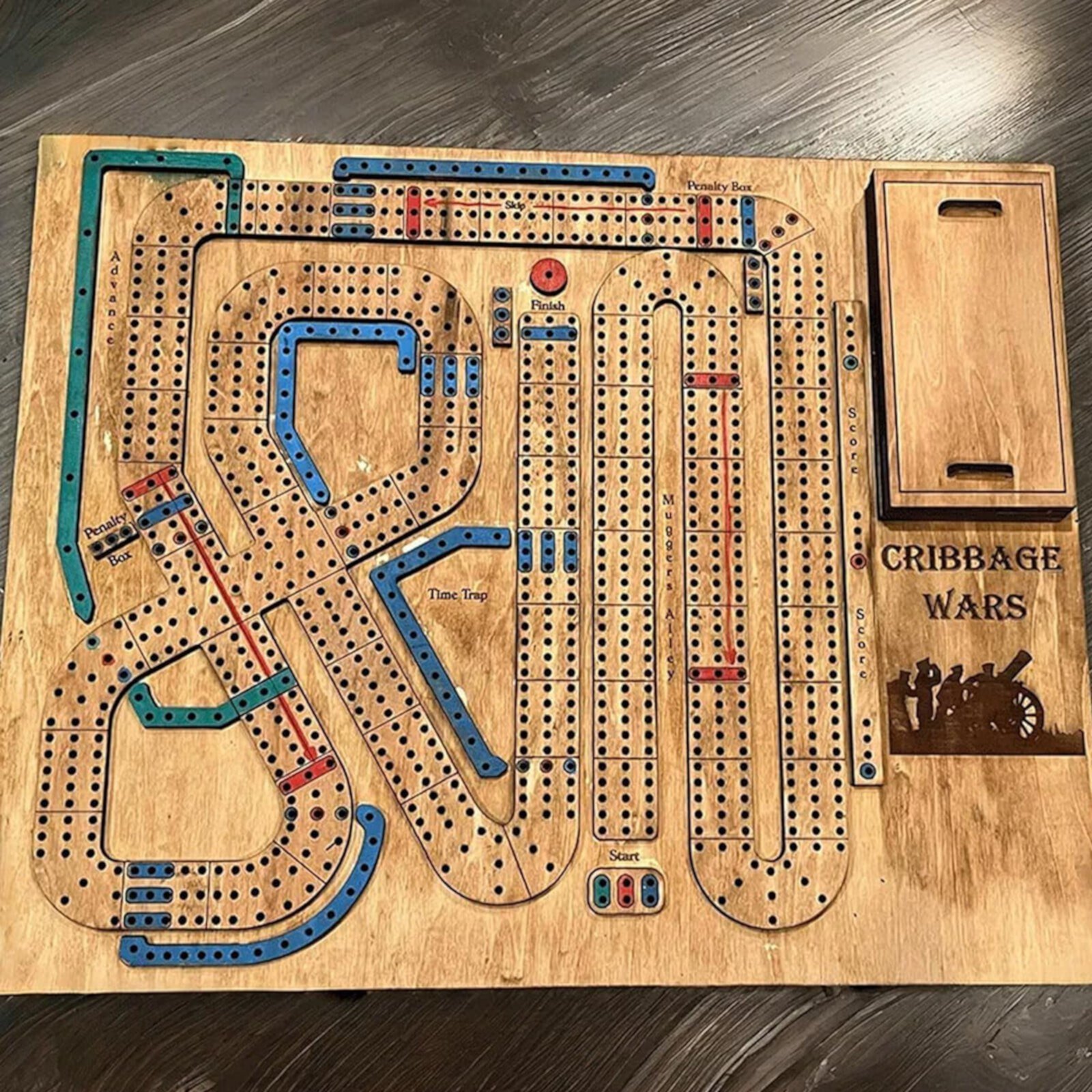 2024 Cribbage Wars Board Game - Wooden Set with Storage Compartment. Play Cribbage War Game with Family. Unique Cribbage Boards for Endless Entertainment. Great for Game Nights. Eguobalx