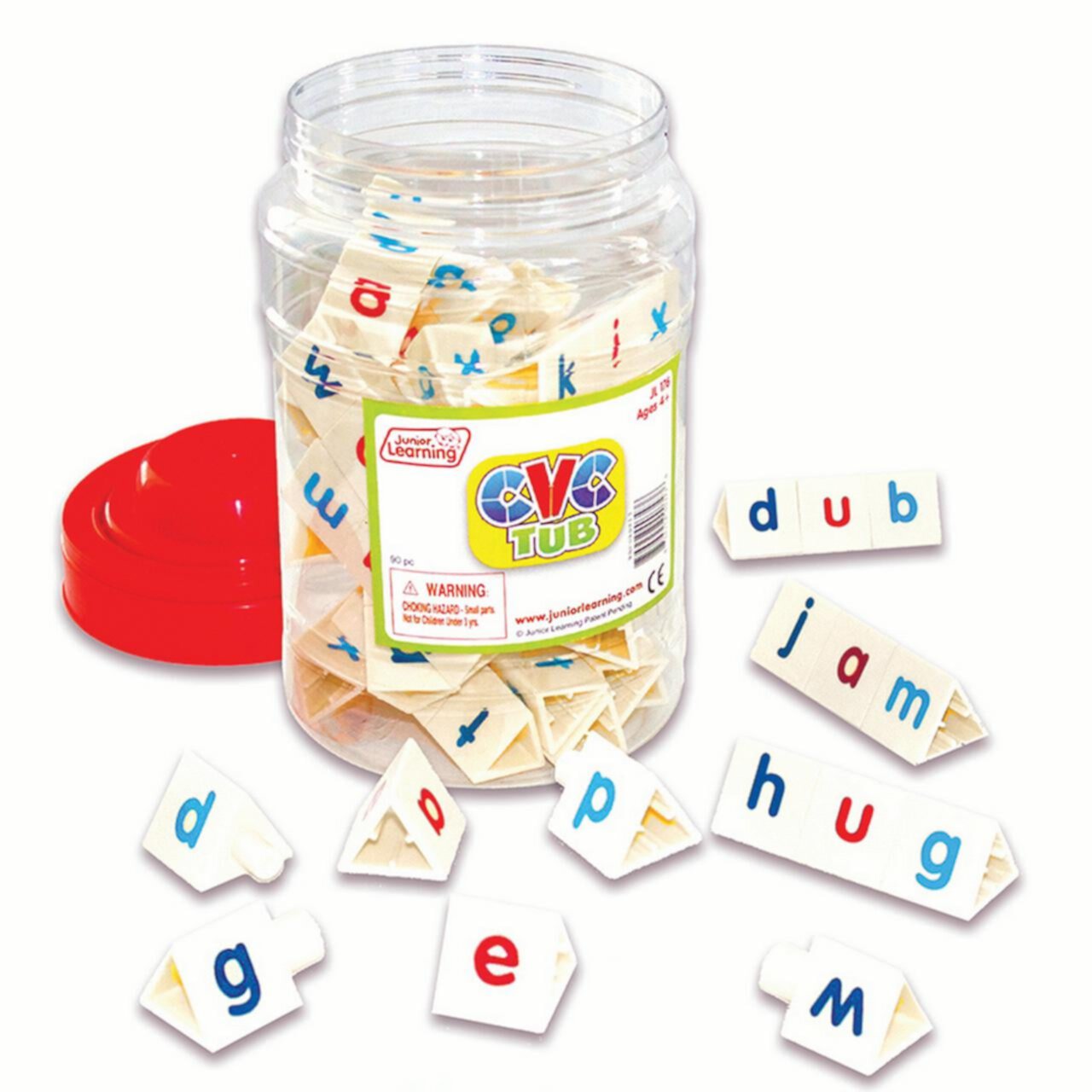 Tri-Blocks CVC Tub, Set of 90 | Bundle of 2 Sets Junior Learning