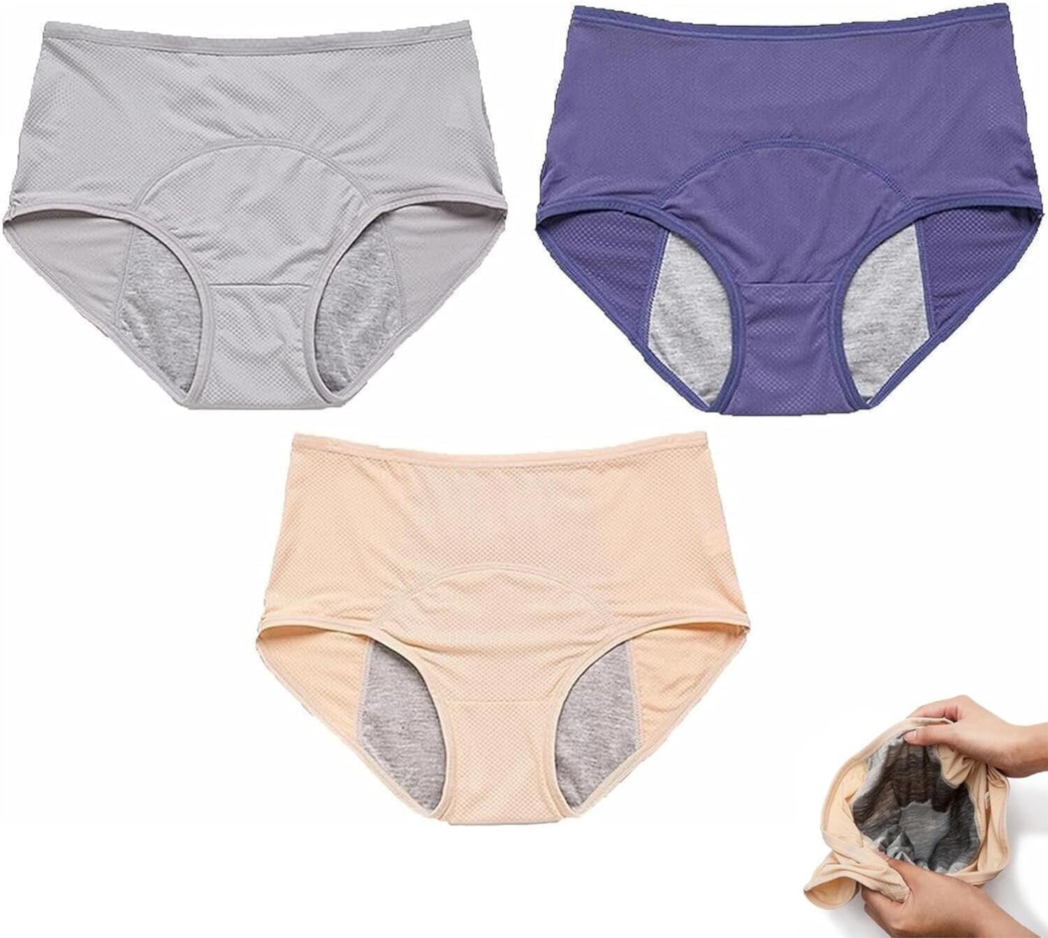 3 Pack  Leakproof Ladies Underwear - Everdries Leakproof Panties for Over 60#s Incontinence (M-8XL) Nobrand