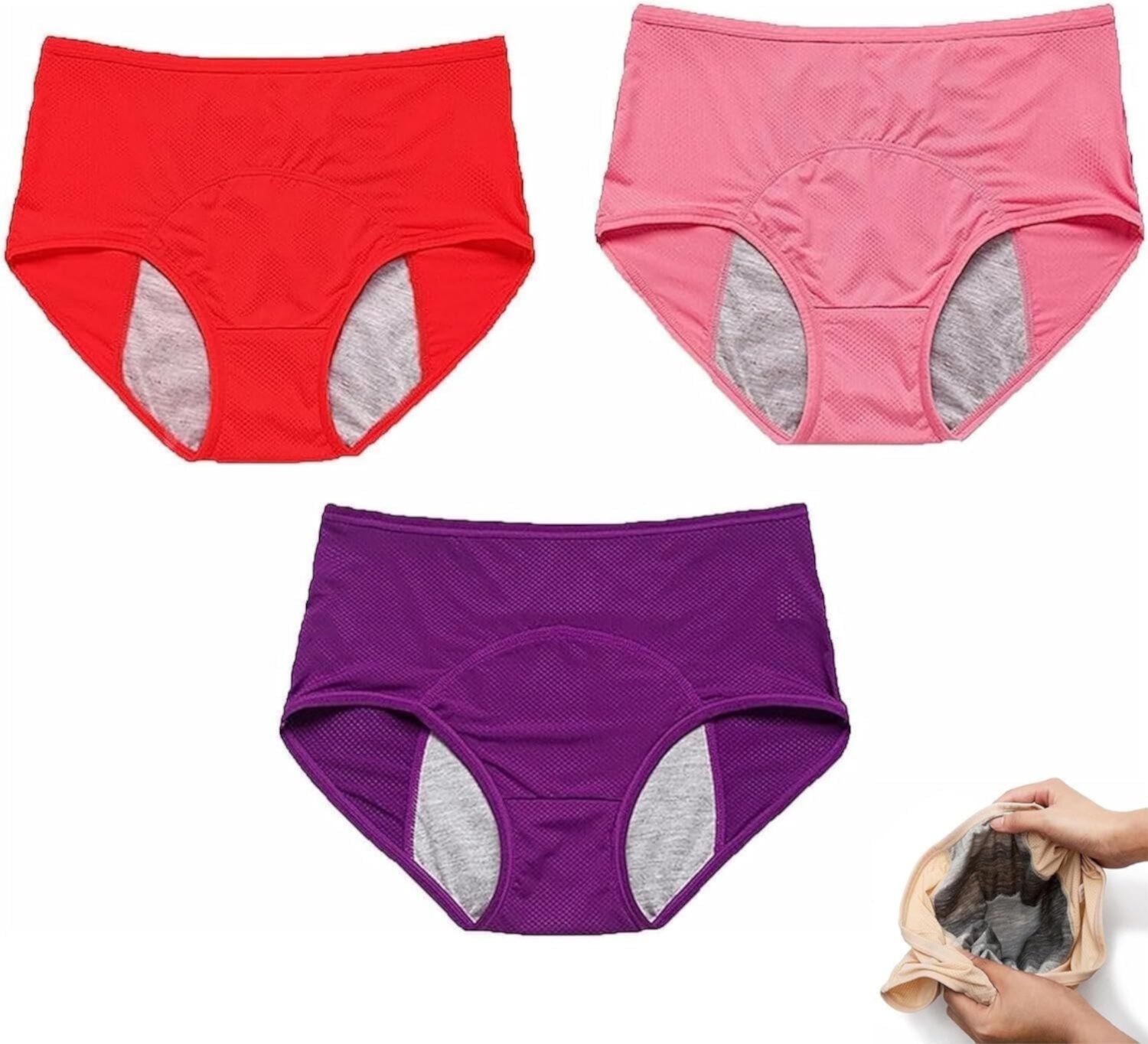 3 Pack  Leakproof Ladies Underwear - Everdries Leakproof Panties for Over 60#s Incontinence (M-8XL) Nobrand