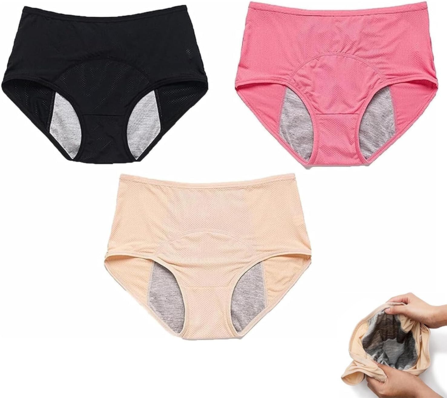 3 Pack  Leakproof Ladies Underwear - Everdries Leakproof Panties for Over 60#s Incontinence (M-8XL) Nobrand