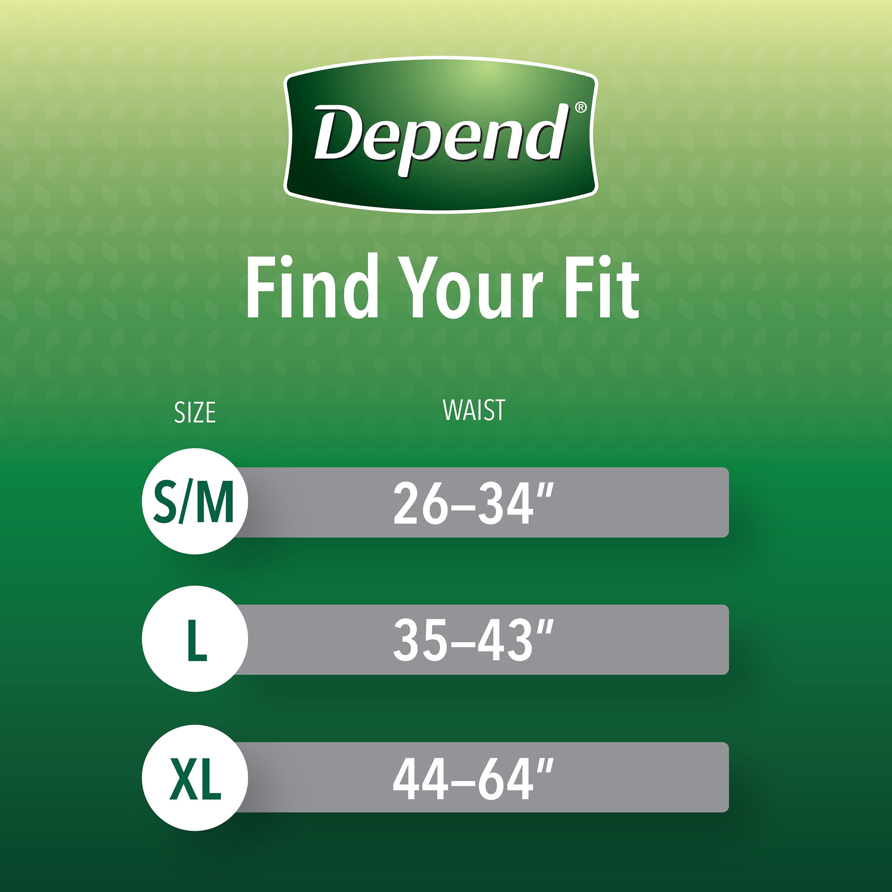 Depend Fit-Flex Incontinence Underwear for Men, Maximum Absorbency, Large, Grey, 52 Ct (Pack of 2 | Total of 104 ct) Depend