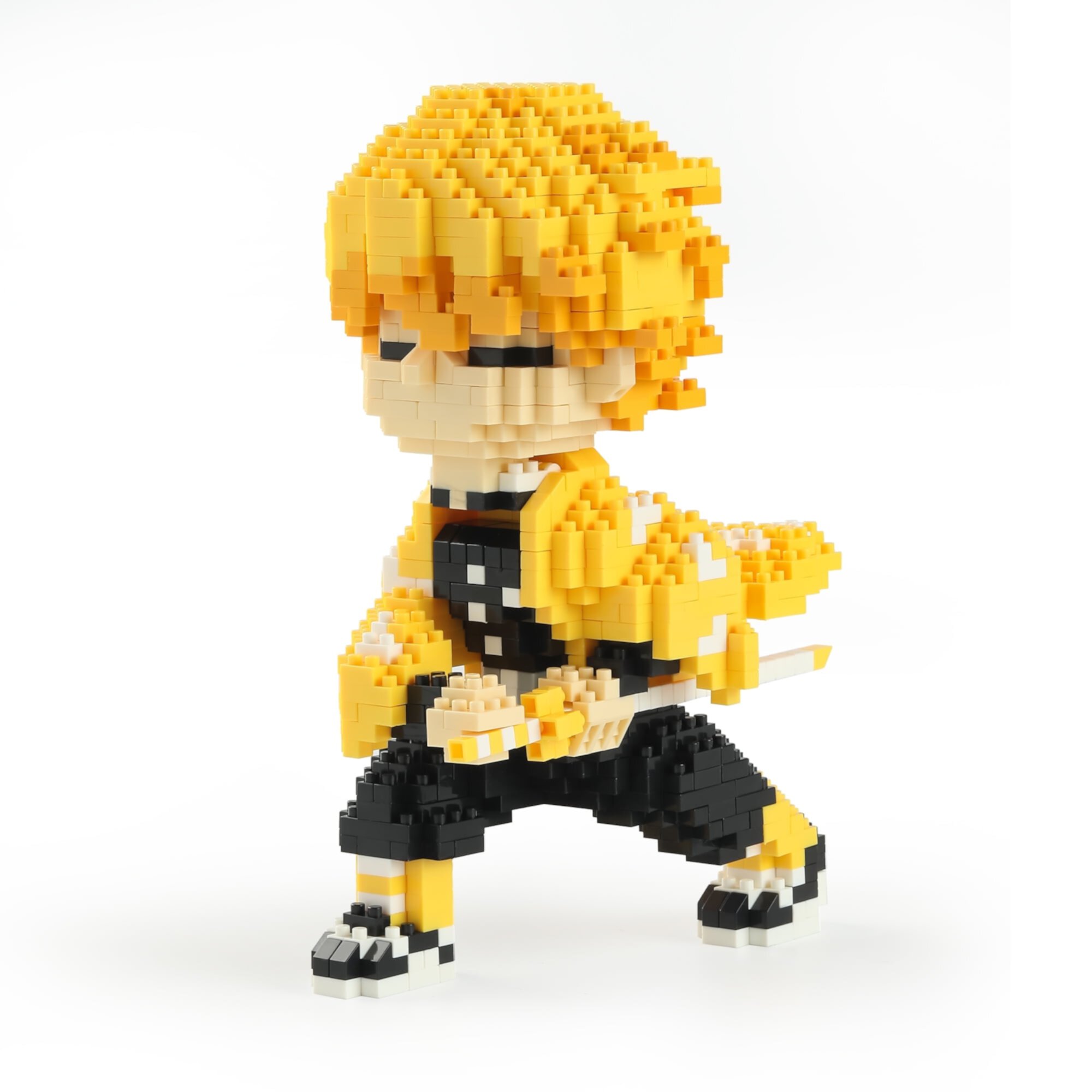 HI-REEKE Anime Figure Demon Micro Mini Building Block Set Slayer Zenitsu Toy for Kid Yellow HI-REEKE