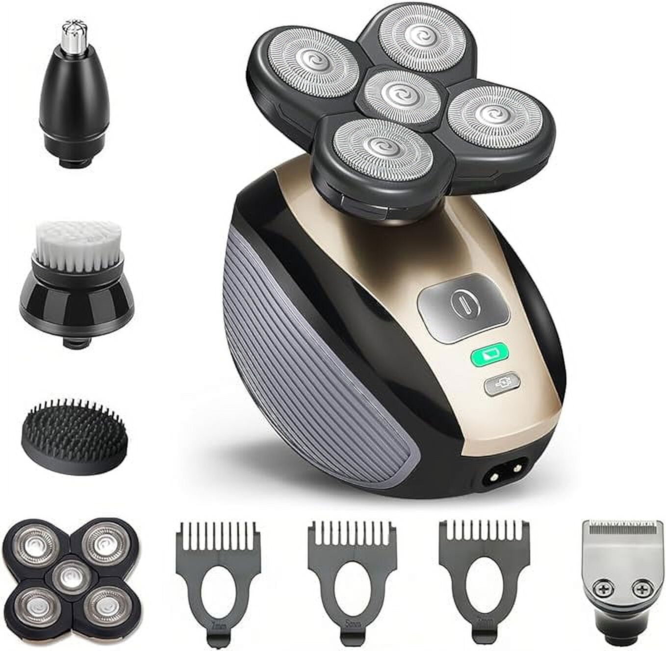 4D 5 in 1 Electric Shavers for Men, Head Shavers with Rechargeable Battery, Hair Clippers, Nose Hair Trimmer, Cleaning Brush, Hair Manager, Portable Travel Razor, Idea Gift for Men Yite