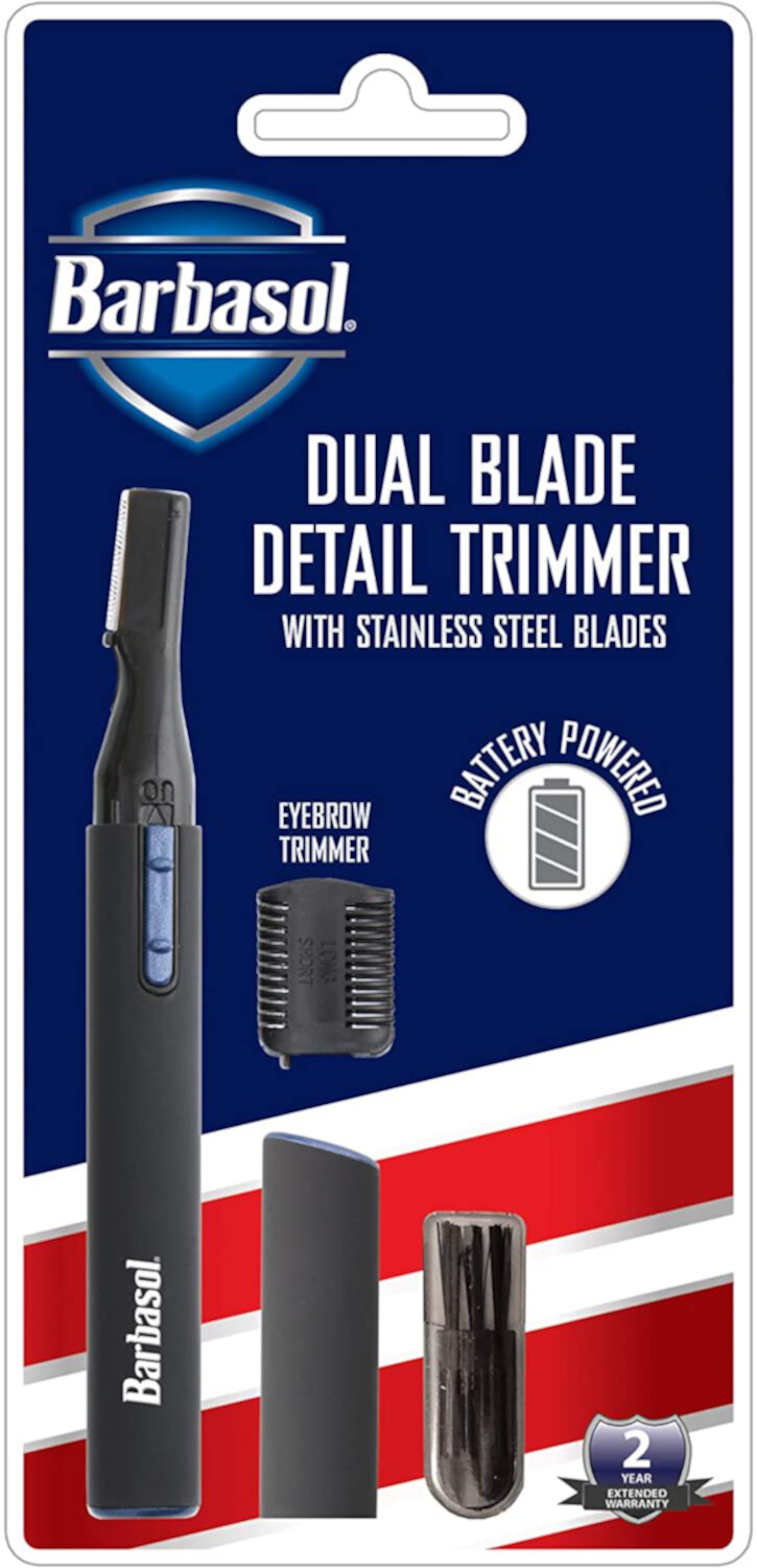 Barbasol Battery Powered Electric Dual Blade Fine Detail Trimmer, Black Barbasol