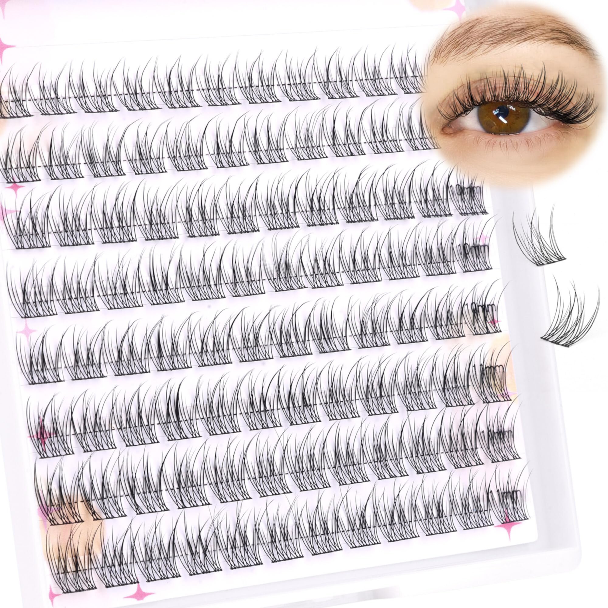 Lash Clusters Wispy Individual Lash Extensions Natural Cluster Lashes 9-11MM 96pcs DIY Eyelash Extension C Curl Eyelash Clusters by Ruairie Ruairie