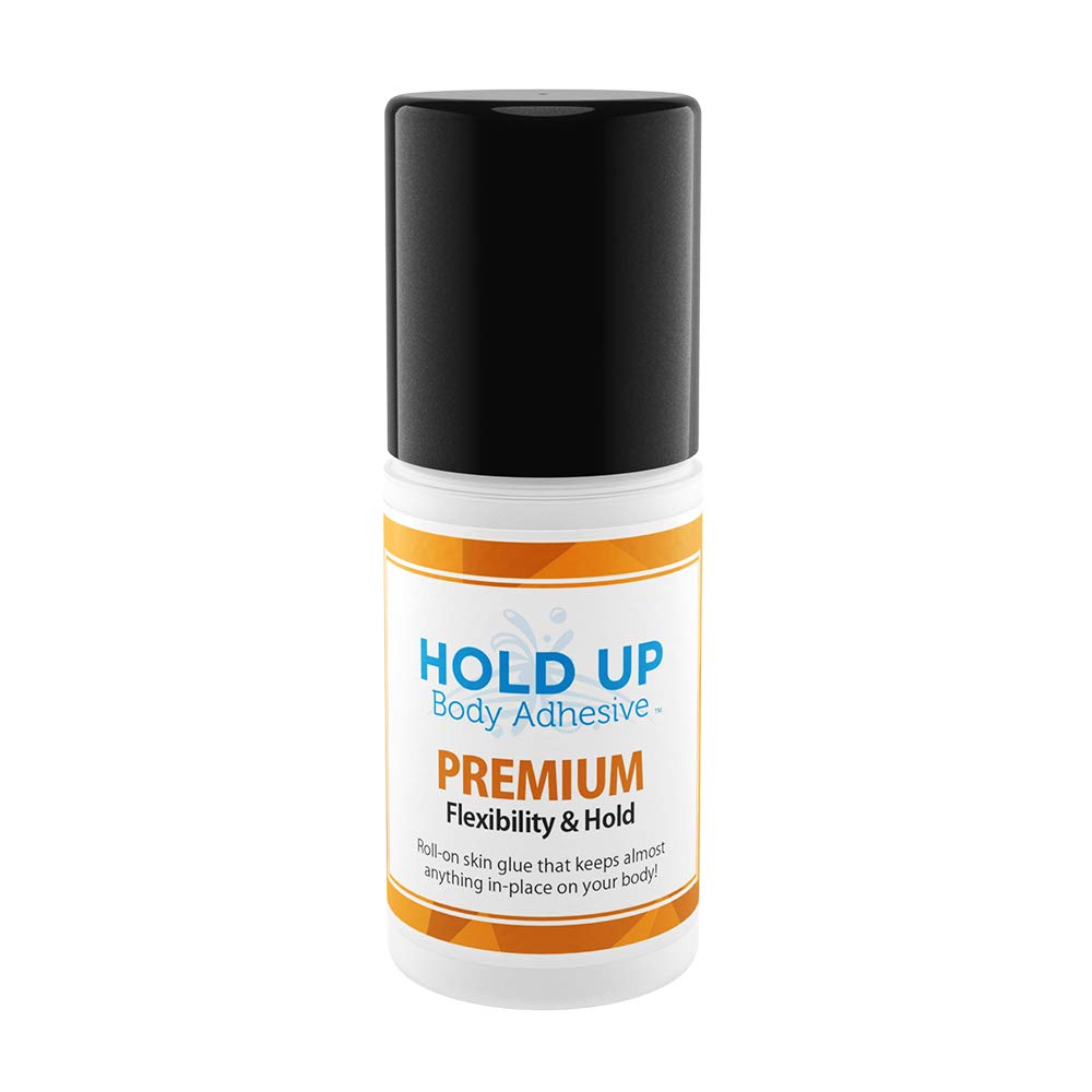 Hold Up Body Adhesive Premium, Roll-On Applicator Mask Glue, Glue for Compression Socks,Stockings,Costumes,Clothing - Sweat Resistant - 2 oz. Bottle Hold Up Body Adhesive