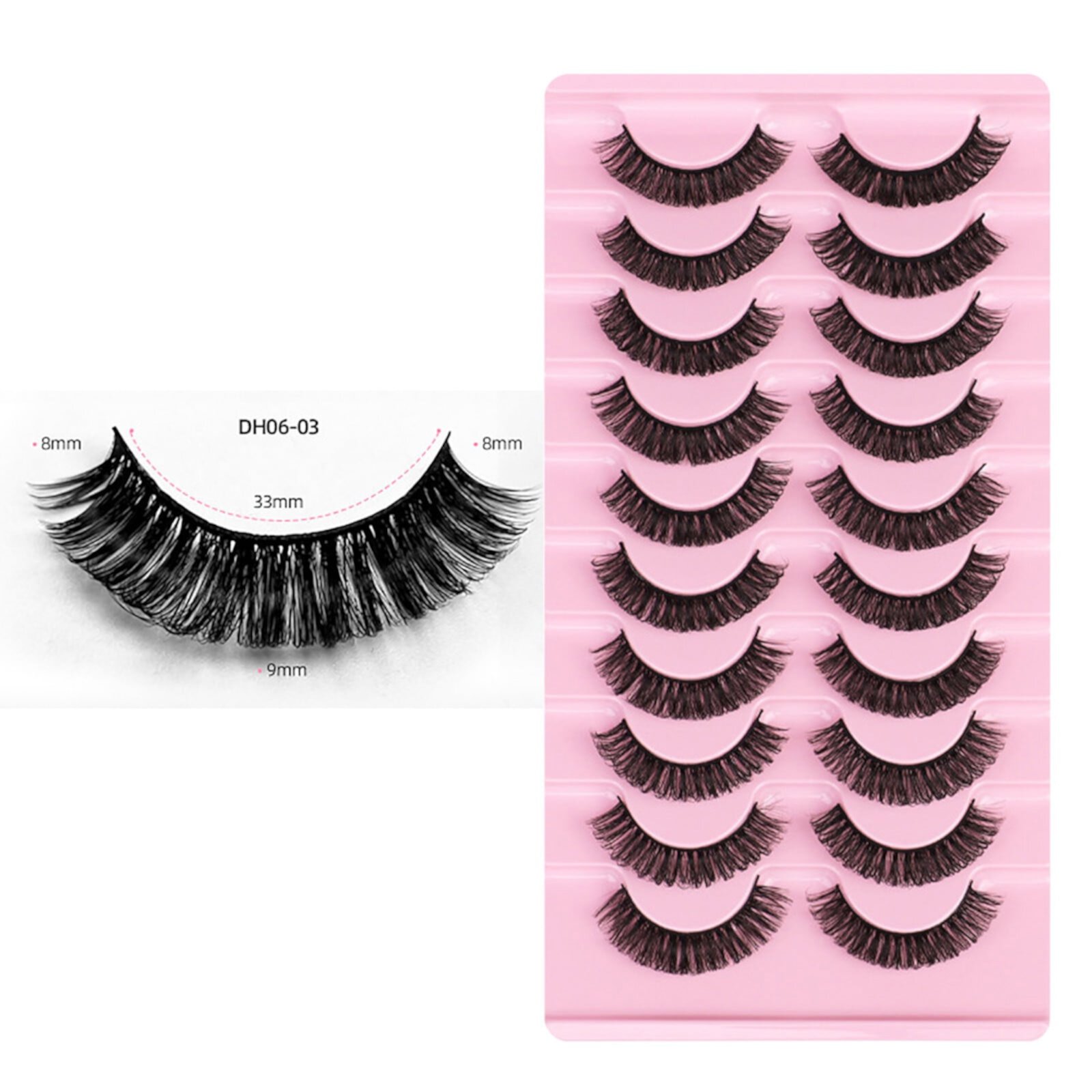 Lydiaunistar Beauty Makeup Clearance False Eyelashes Russian Strip Eyelashes Natural Faux Mink Eyelashes Slim and 10mm False Eyelashes 10 Pairs Pack Lydiaunistar