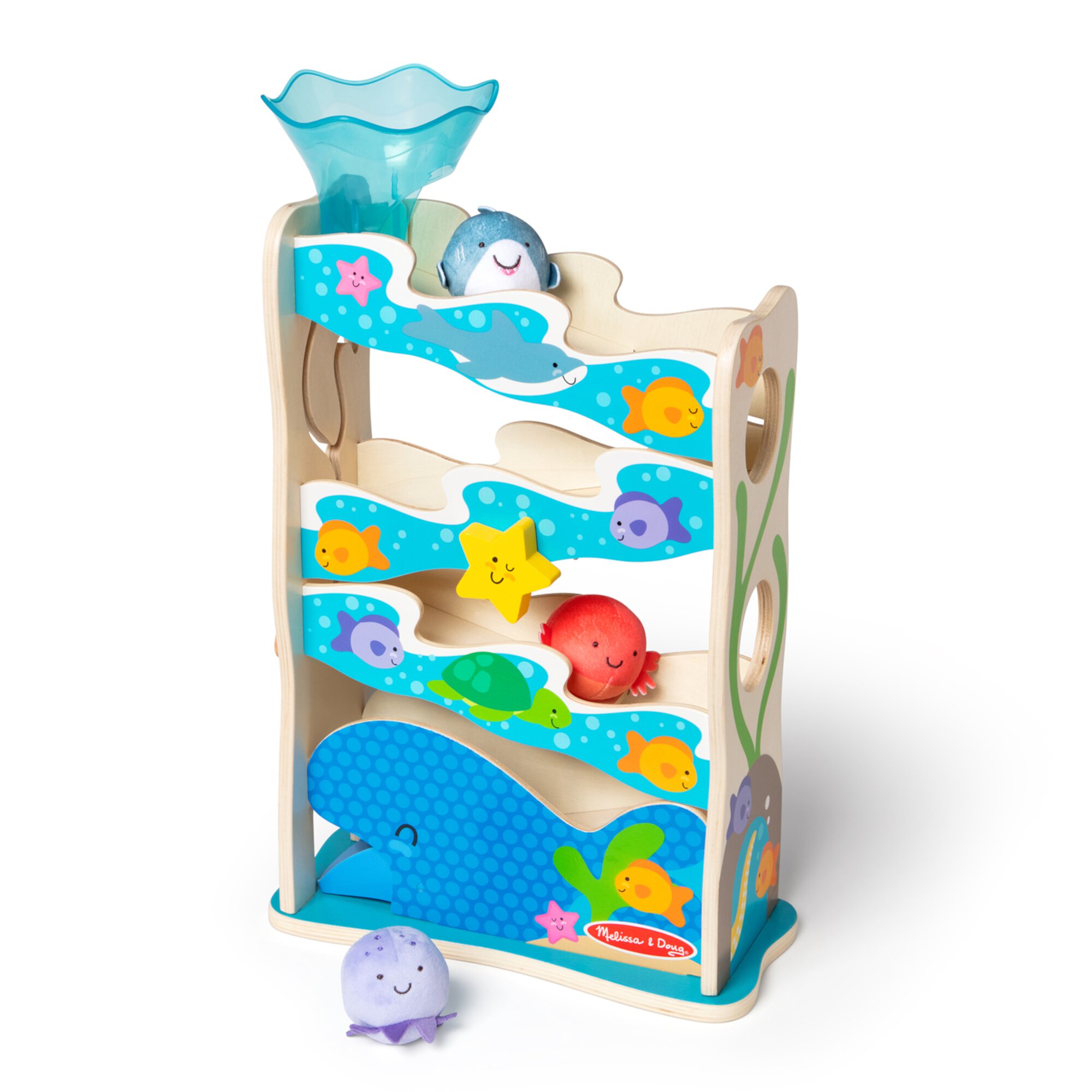 Melissa & Doug Rollables Wooden Ocean Slide Infant and Toddler Toy (5 Pieces) - FSC Certified Melissa & Doug